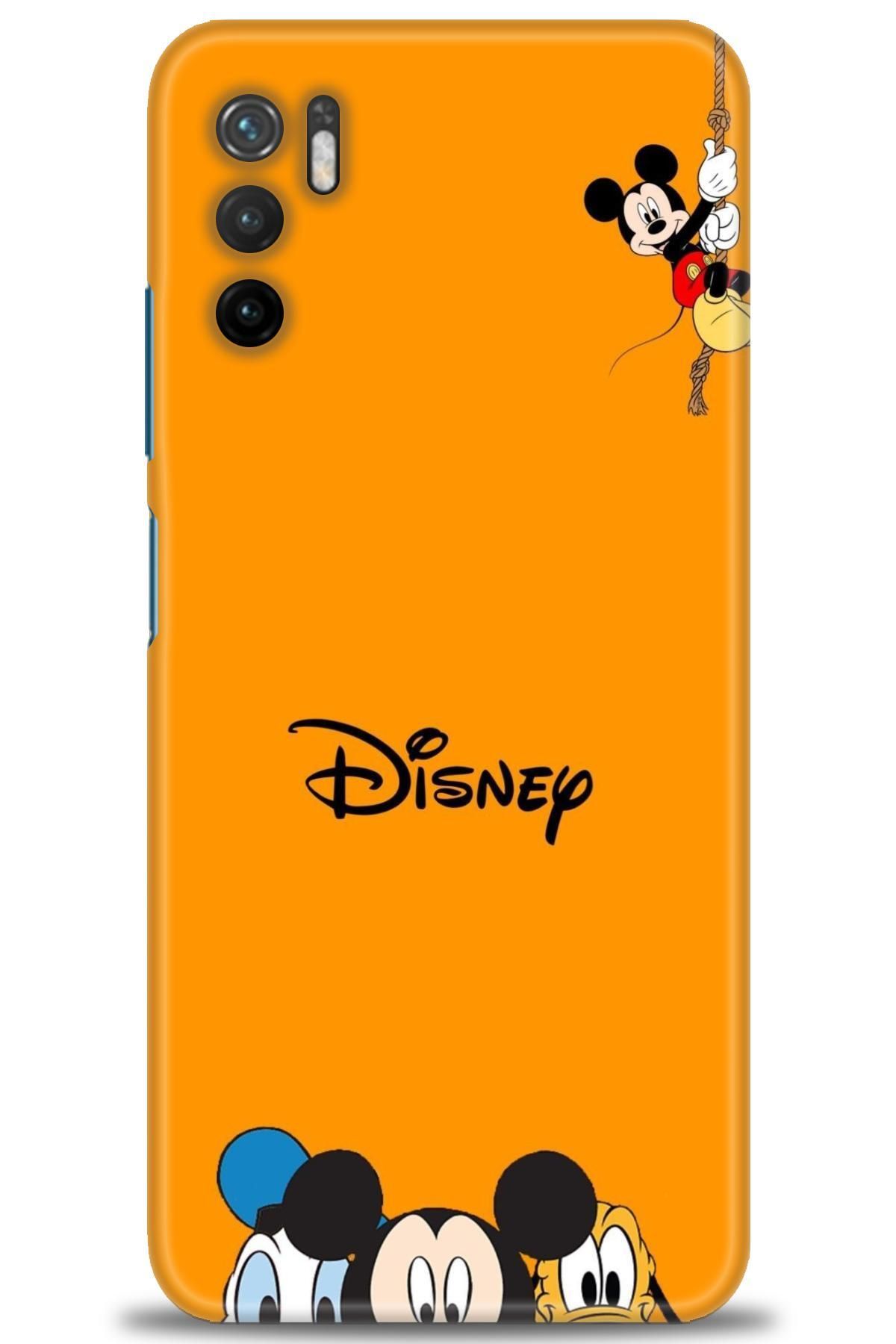 MRCİLETİSİM Xiaomi Redmi Note 10 5G Kılıf HD Baskılı Kılıf - Turuncu Disney + Tam Ekran Koruyucu