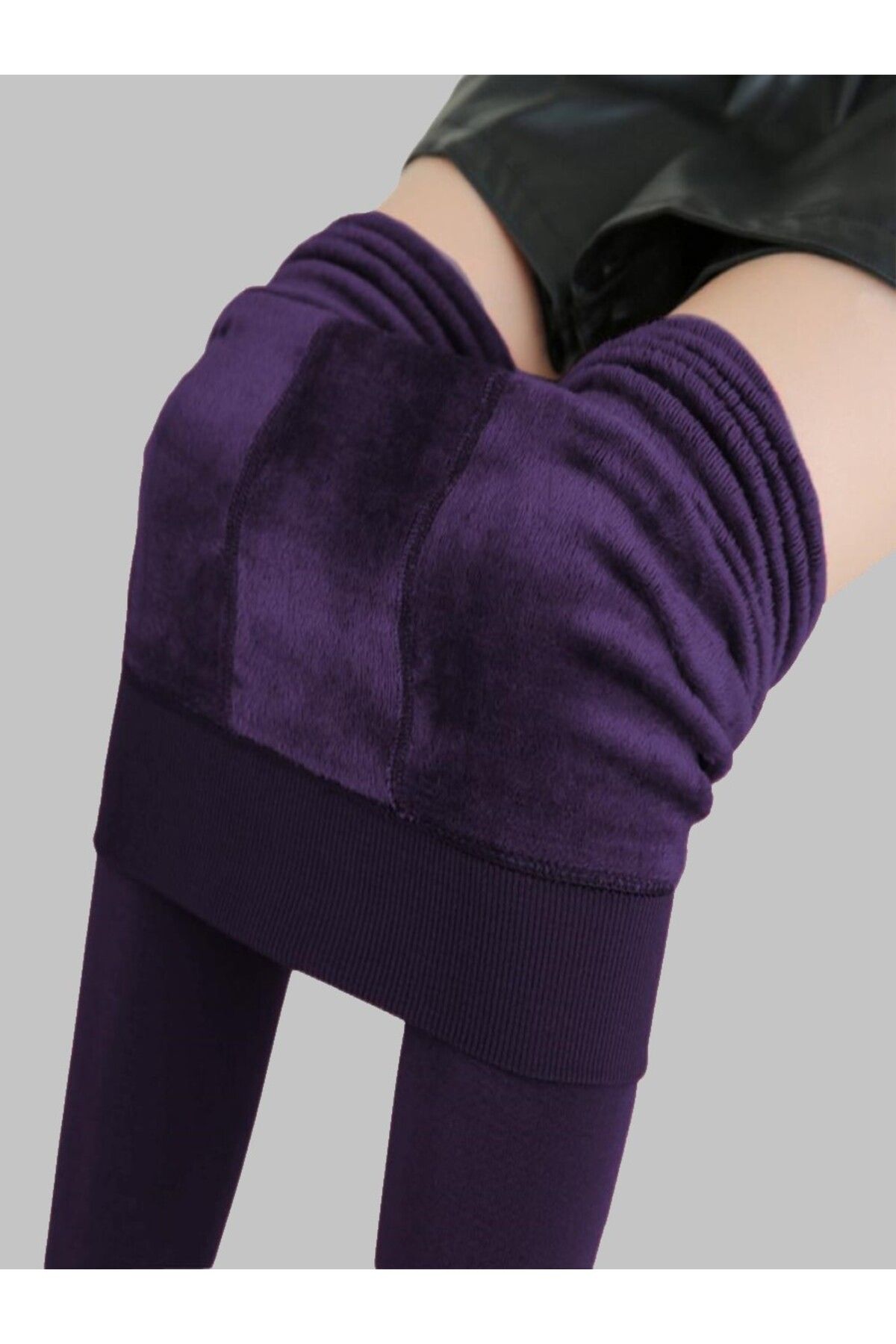 MİSTİRİK Ravena Model Külotlu Çorap Inceltici Fit Içi Pelüşlü Tüylü Sıcak Tutan Çorap Mor Renk