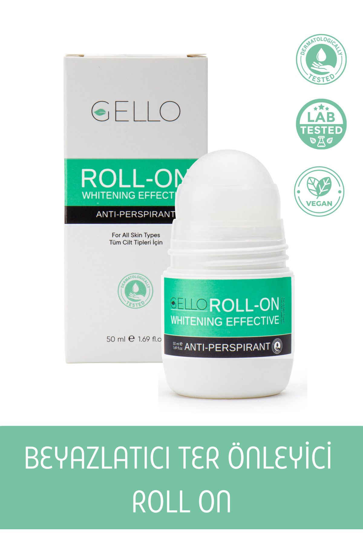 GELLO Beyazlatıcı Roll On Terleme ve Ter Karşıtı 50 ml