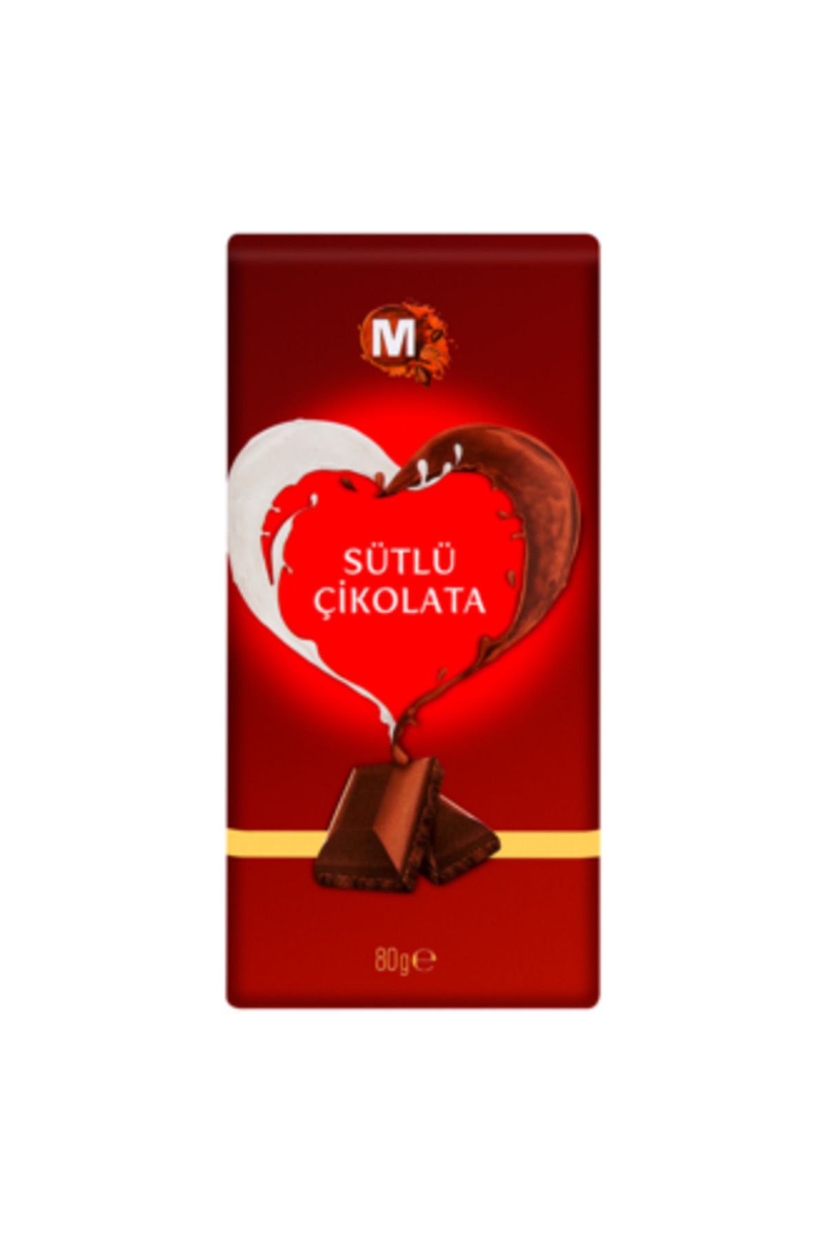 Migros ( ZÜBER MİNİ BAR HEDİYE ) Migros Sütlü Çikolata Tablet 80 G ( 2 ADET )