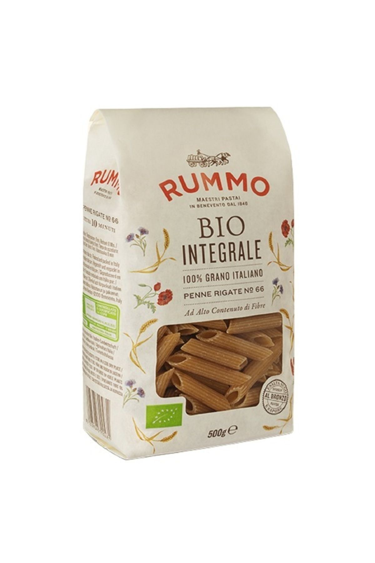 Rummo Organik Kepekli Penne Rigate Kalem Makarna NO:66 500 G x 4 Adet