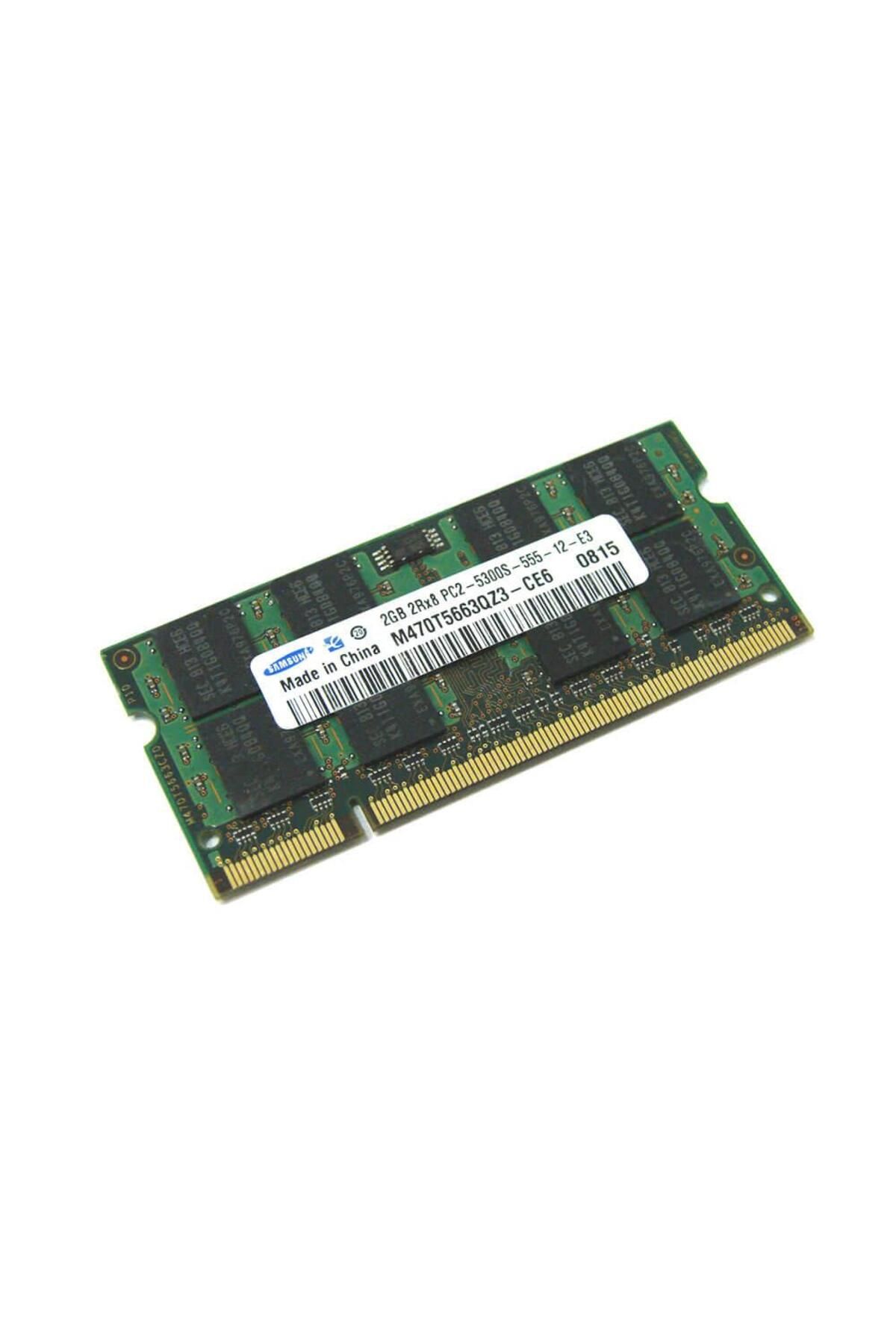 Samsung M470T5663QZ3-CE6 2GB PC2-5300S 667MHz 200pin CL5 1.8V DDR2 Notebook Ram Bellek