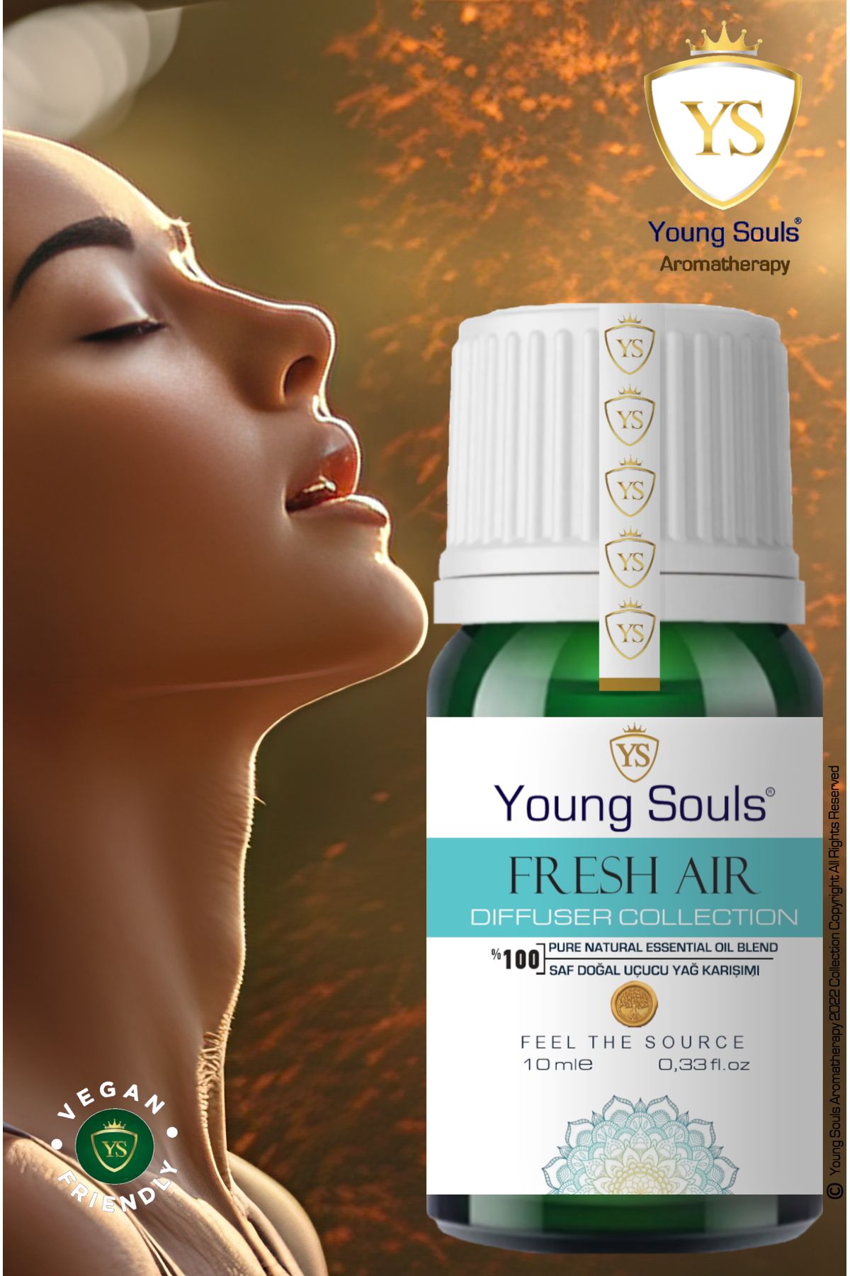 YOUNG SOULS Aromatherapy Fresh Air Essential Oil Blend Temiz Hava Difüzör Uçucu Yağ Karışımı 10 ml