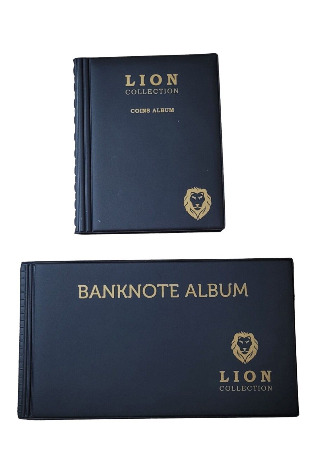 Lion , Mini Cep Albümü Seti, Madeni Ve Kağıt Para Cep Albümü 2'li ,siyah Renk