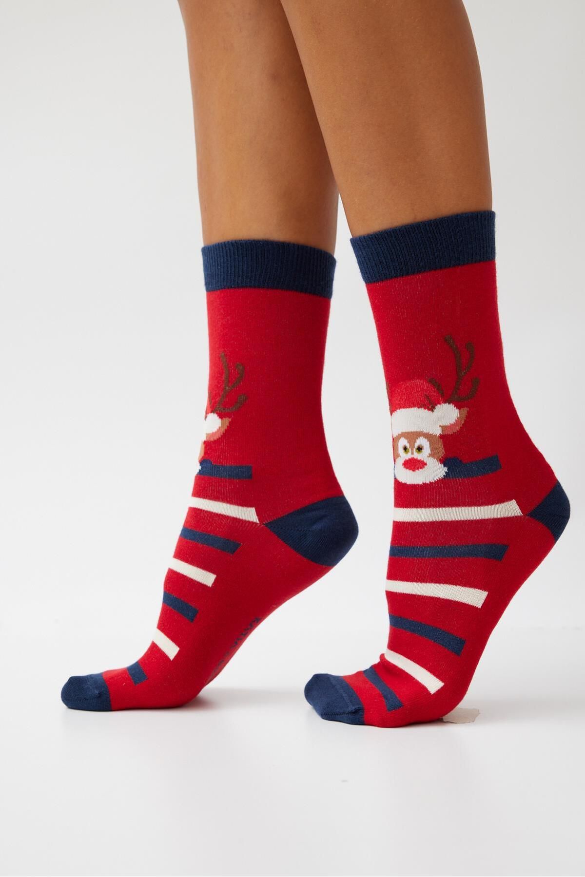 Katia & Bony Yılbaşı Soket Çorap Kırmızı