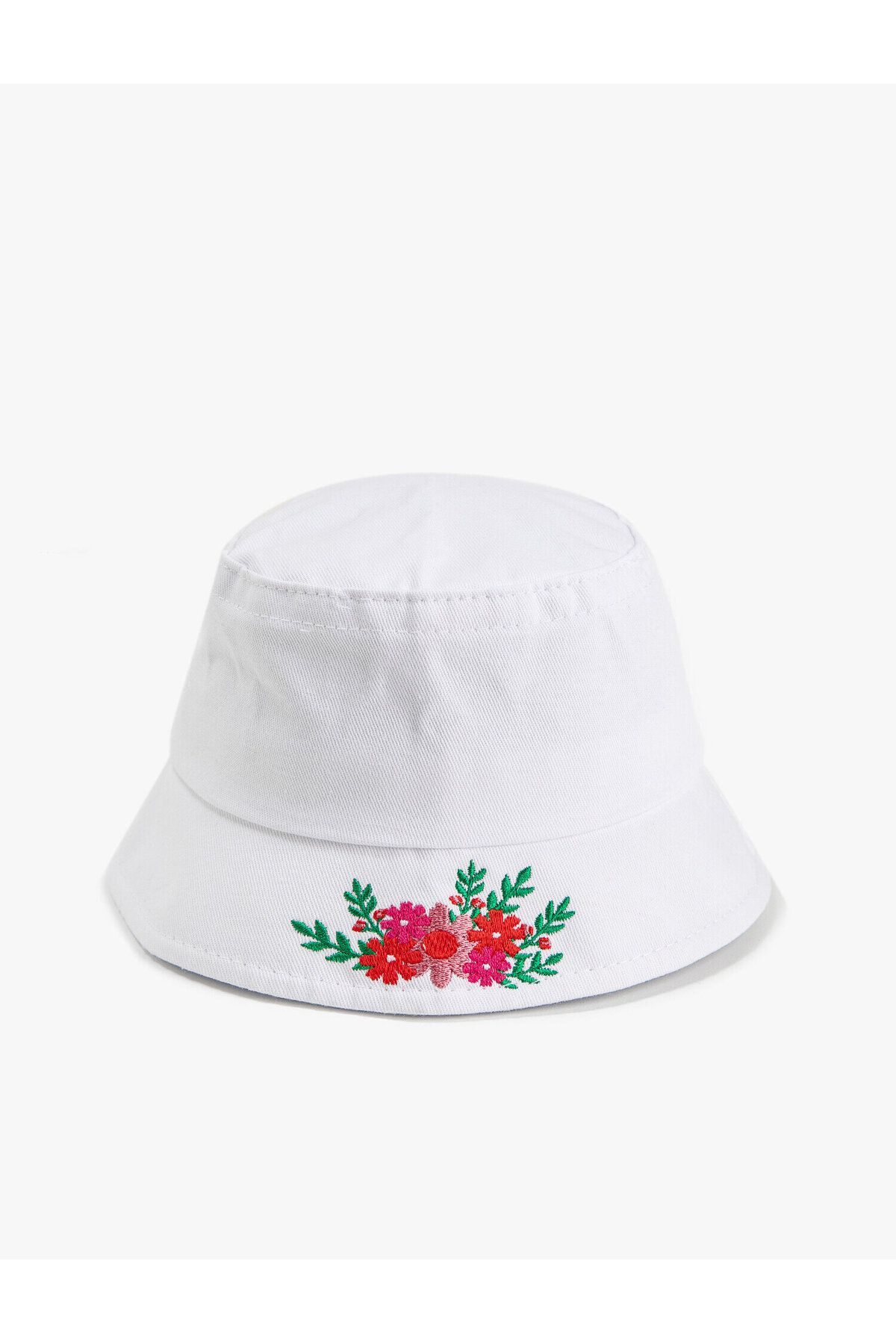 Koton Bucket Şapka Çiçek Işleme Detaylı Pamuklu