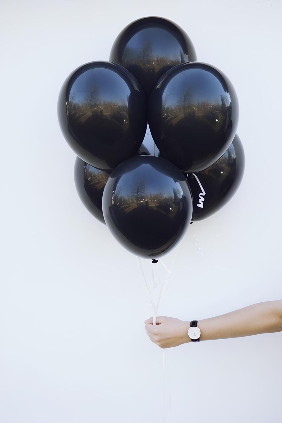 Antika Design Yılbaşı parti süsü Metalik Balon Siyah 6'lı Paket