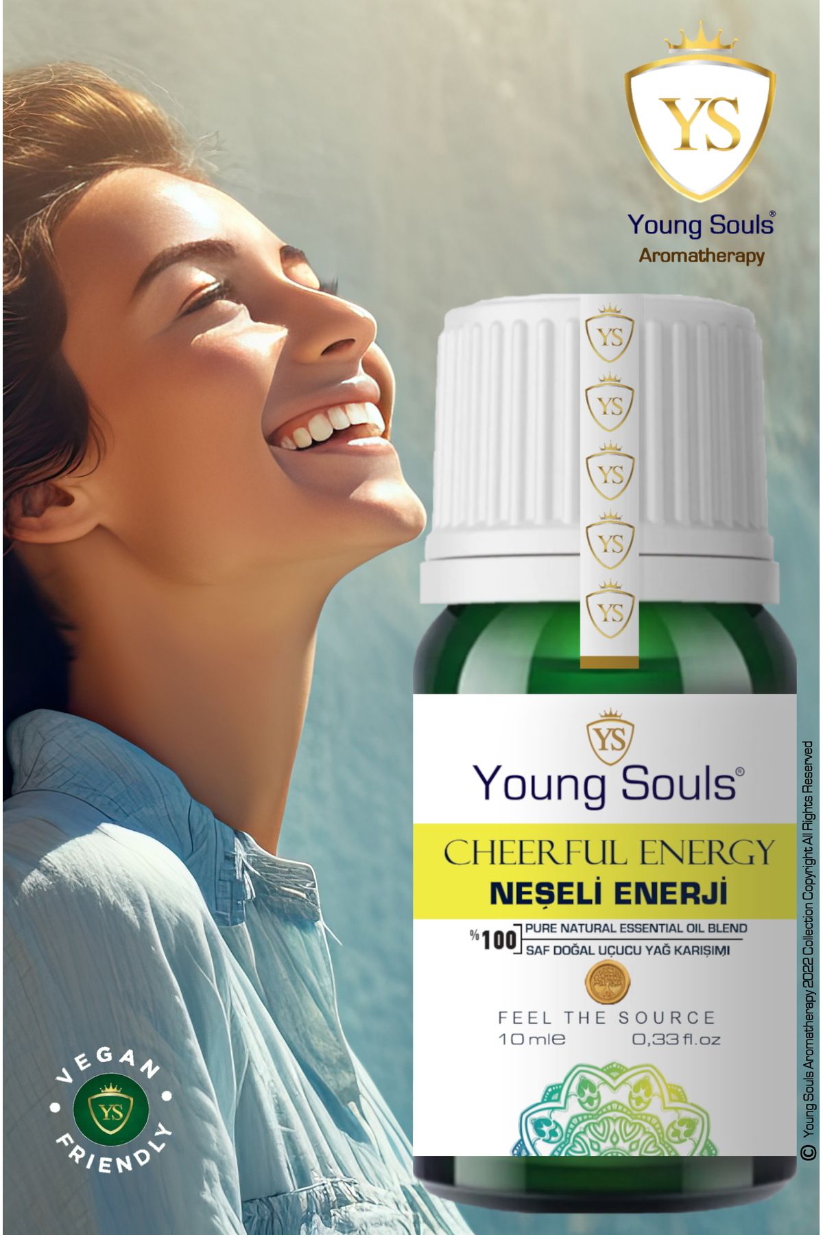 YOUNG SOULS Aromatherapy Cheerfull Energy Essential Oil Blend Neşeli Enerji Uçucu Yağ Karışımı 10 Ml