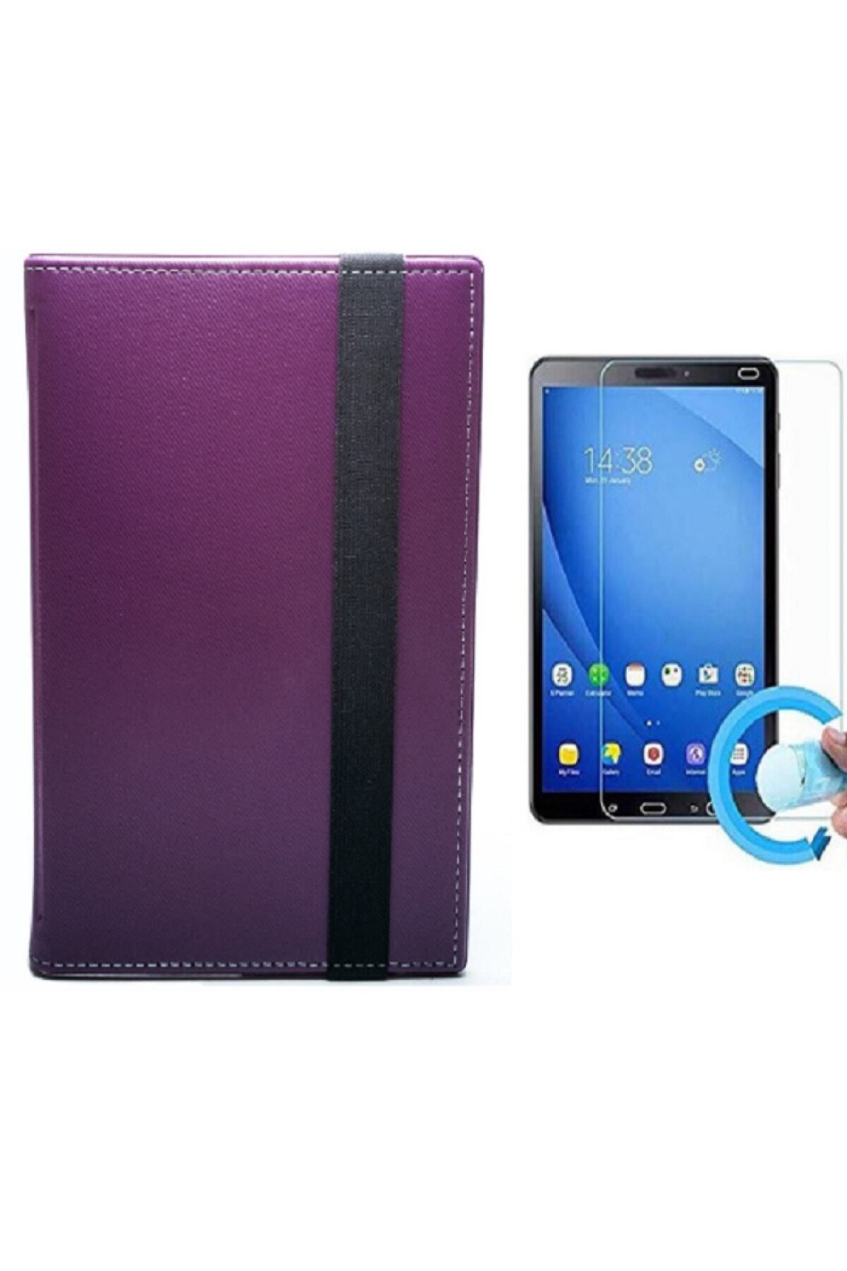 essida Piranha Cyber Tab 7" Uyumlu Tablet Tablet Kılıfı + Nano Ekran Koruyucu- Mor