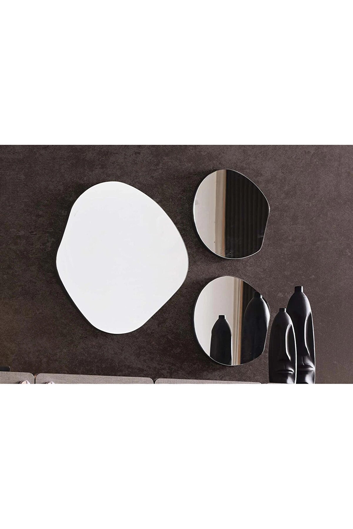 MKS Asimetrik Ayna Seti / Konsol Aynası / Salon Aynası / Düzensiz Ayna / Ayna Dekoru