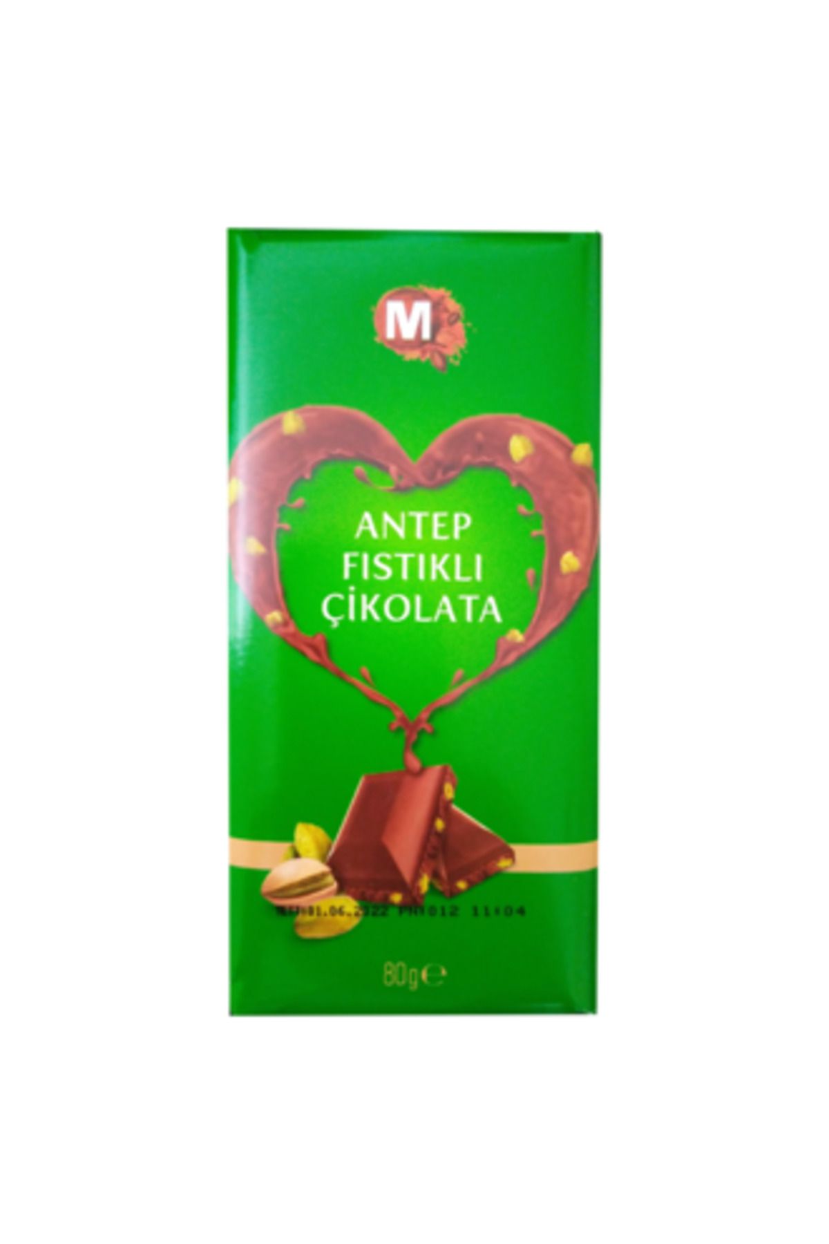 Migros ( ZÜBER MİNİ BAR ) Antep Fıstıklı Tablet Çikolata 80G ( 2 ADET )