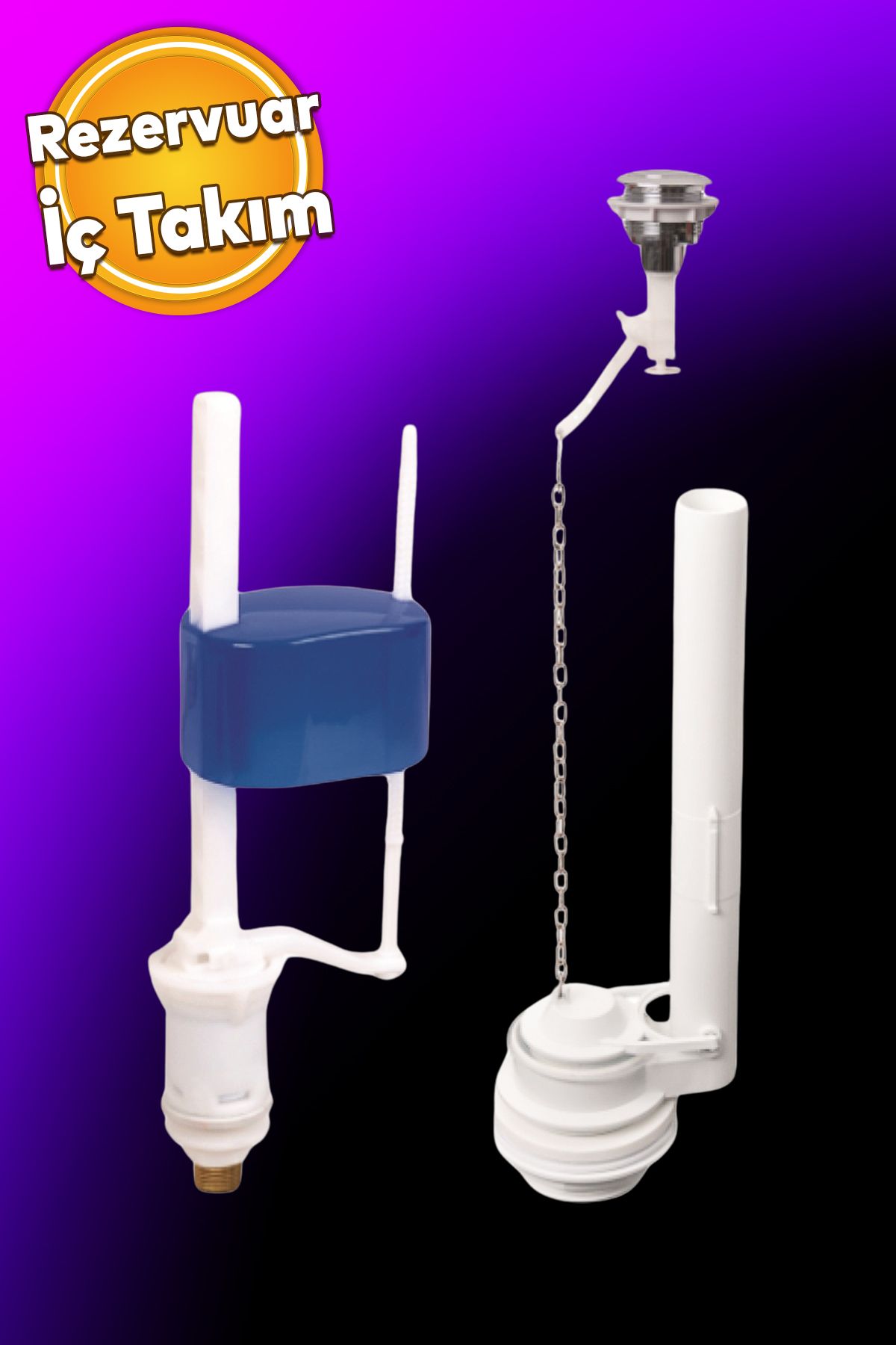 Badem10 Klozet Sifon İç Düzenek Otomatik Su Dolum Rezervuar Basmalı İç Takımı Alafranga Oturmalı Tuvalet