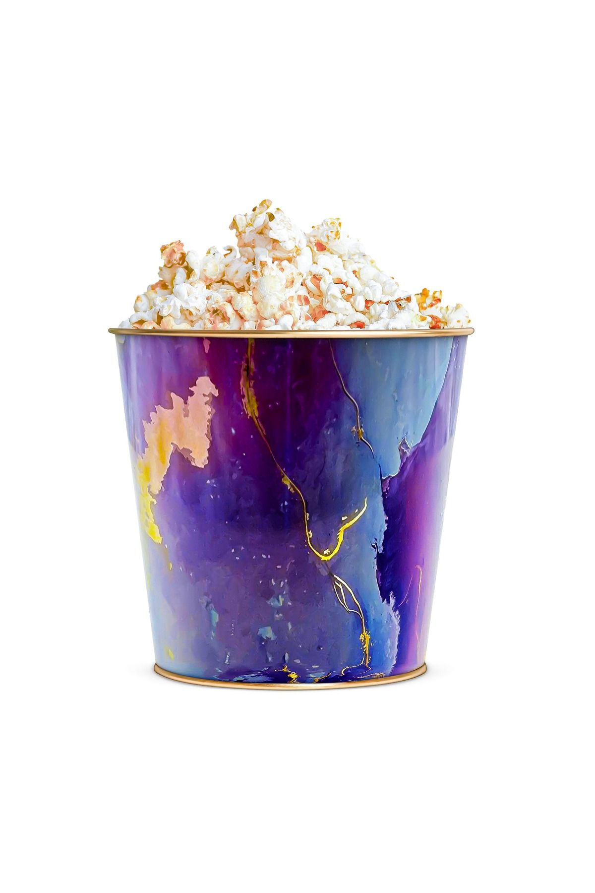 Evle Ef149-f0 Liquid Purple Desenli Metal Popcorn Kovası 13.5 Cm