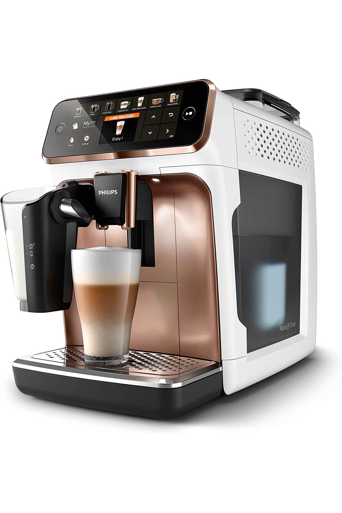 Philips Lattego Tam Otomatik PREMİUM 12 Farklı Kahve EP5443 Krom-Beyaz Kahve ve Espresso Makinesi