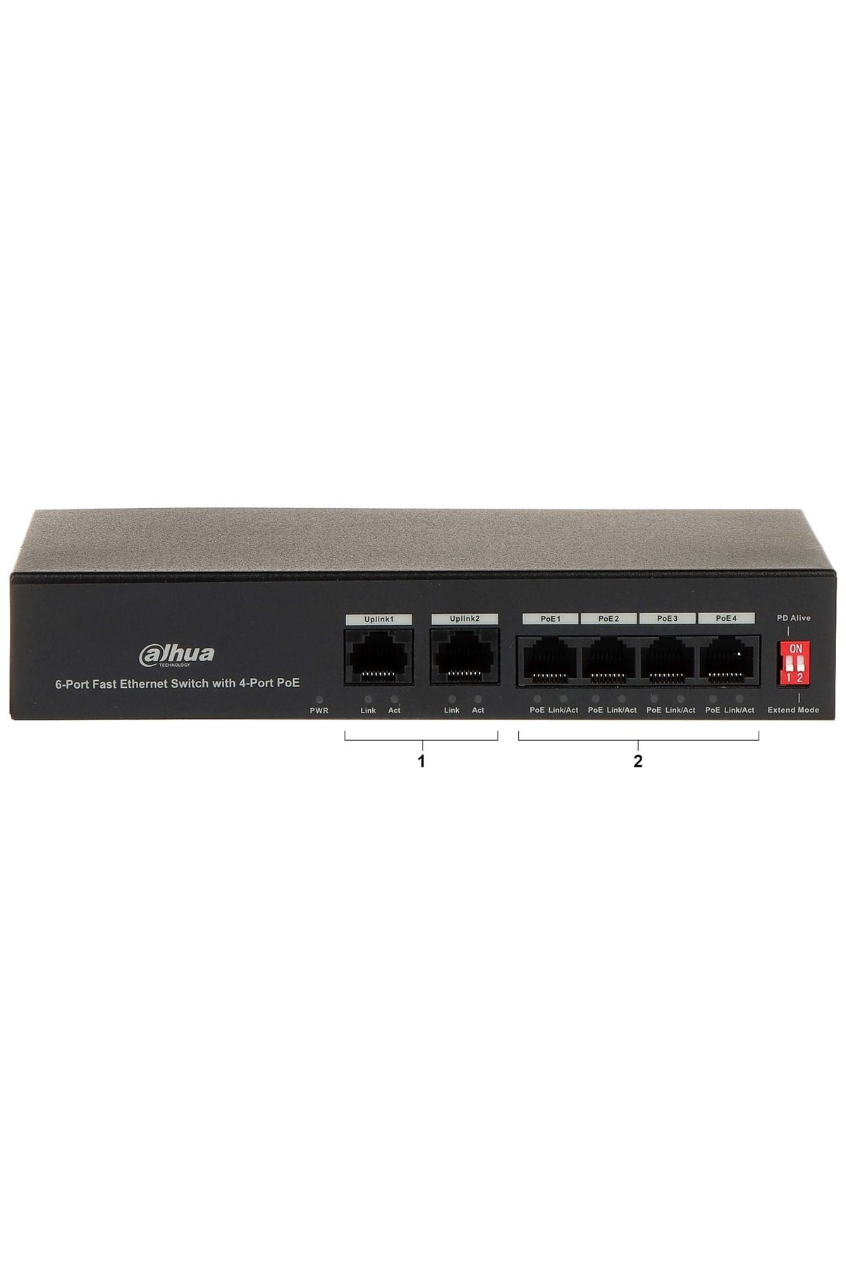 Dahua DH-PFS3006-4ET-36 4+2 Port Fast Ethernet Switch with 4 Port PoE