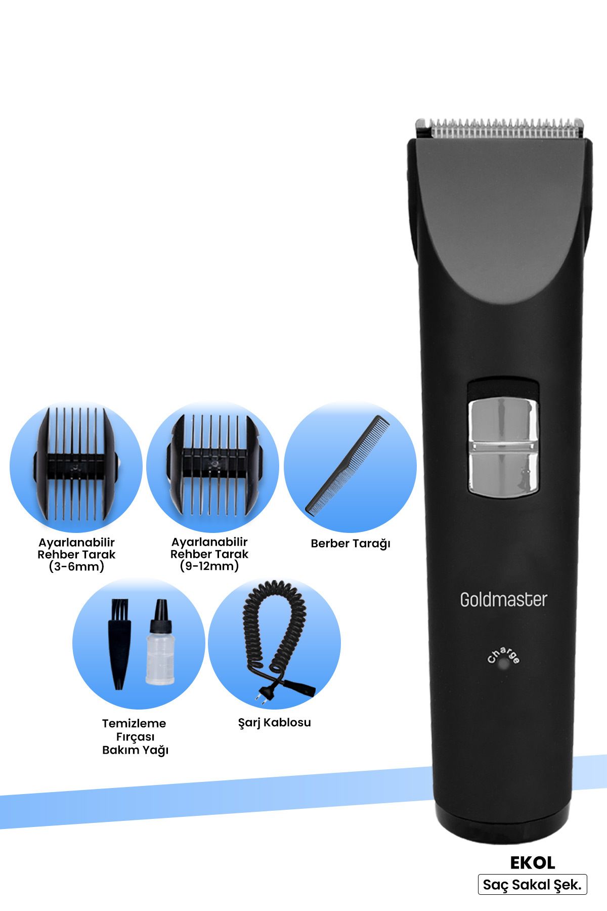 GoldMaster Ekol Şarjlı Saç Sakal Tıraş Makinesi