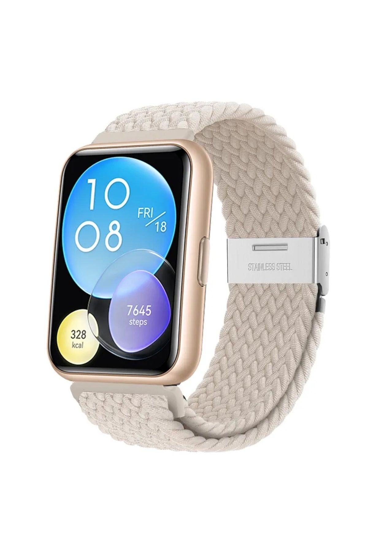 Huawei Watch Fit 2 Active Edition Sakura Pembesi Uyumlu Likralı Bez Kumaş Kordon