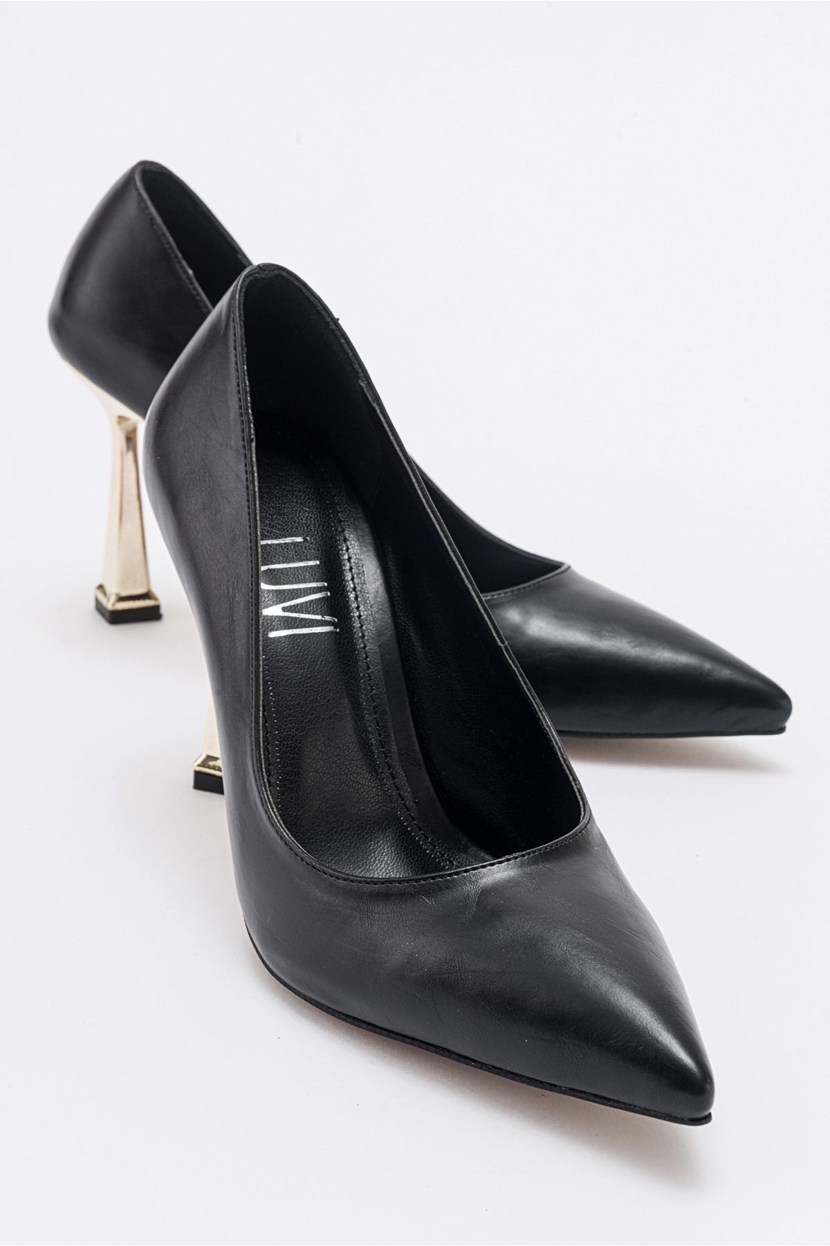 luvishoes MERLOT Siyah Cilt Kadın Topuklu Ayakkabı