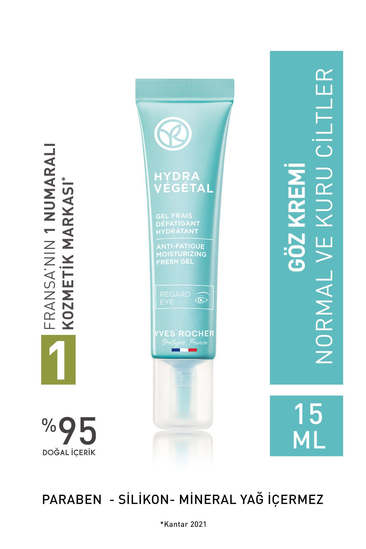 Yves Rocher Normal ve Kuru Ciltler için Hydra Vegetal - Aloe Vera & Escin - Göz Kremi -15 ml