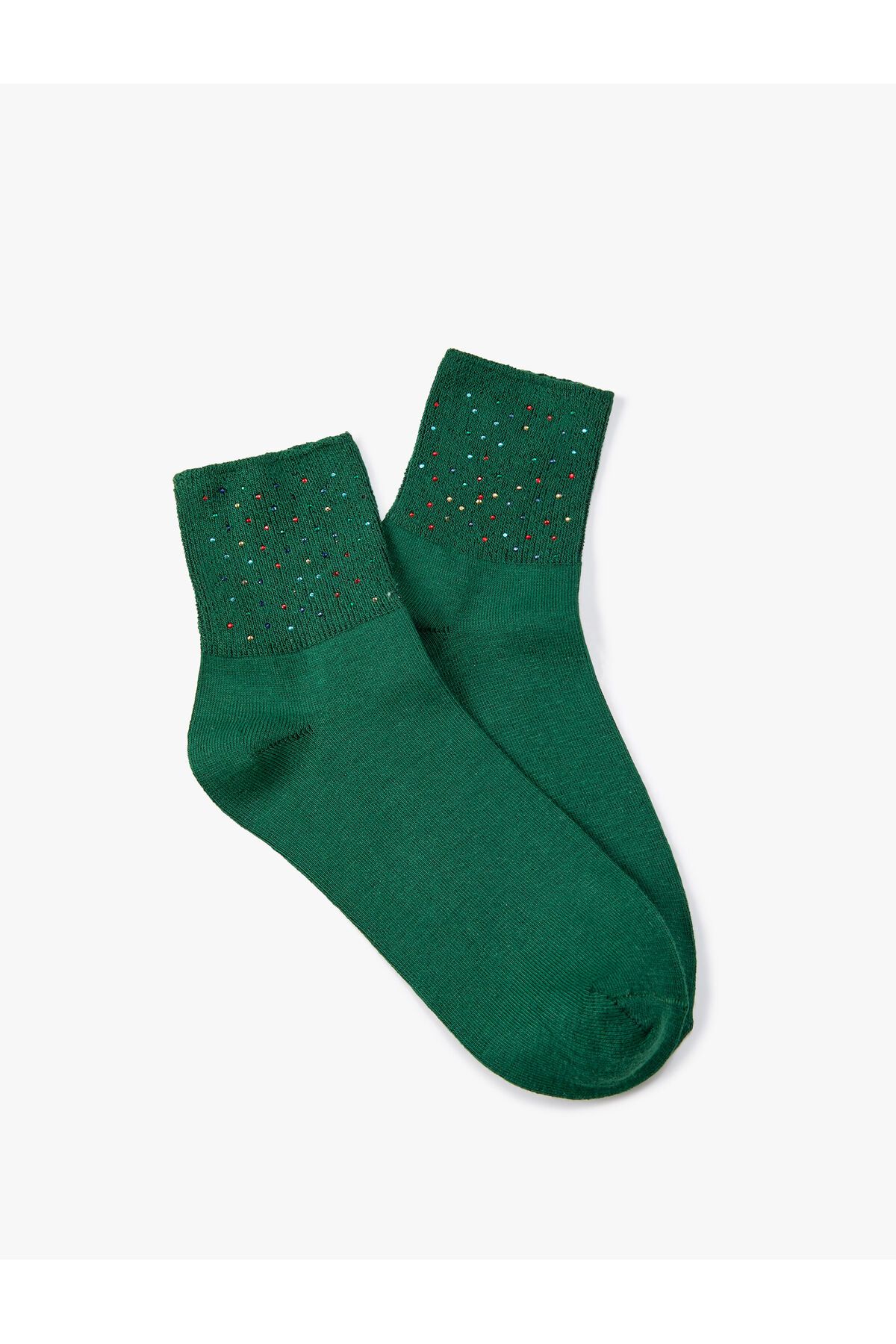Koton Soket Çorap Metal Renkli Boncuk İşlemeli