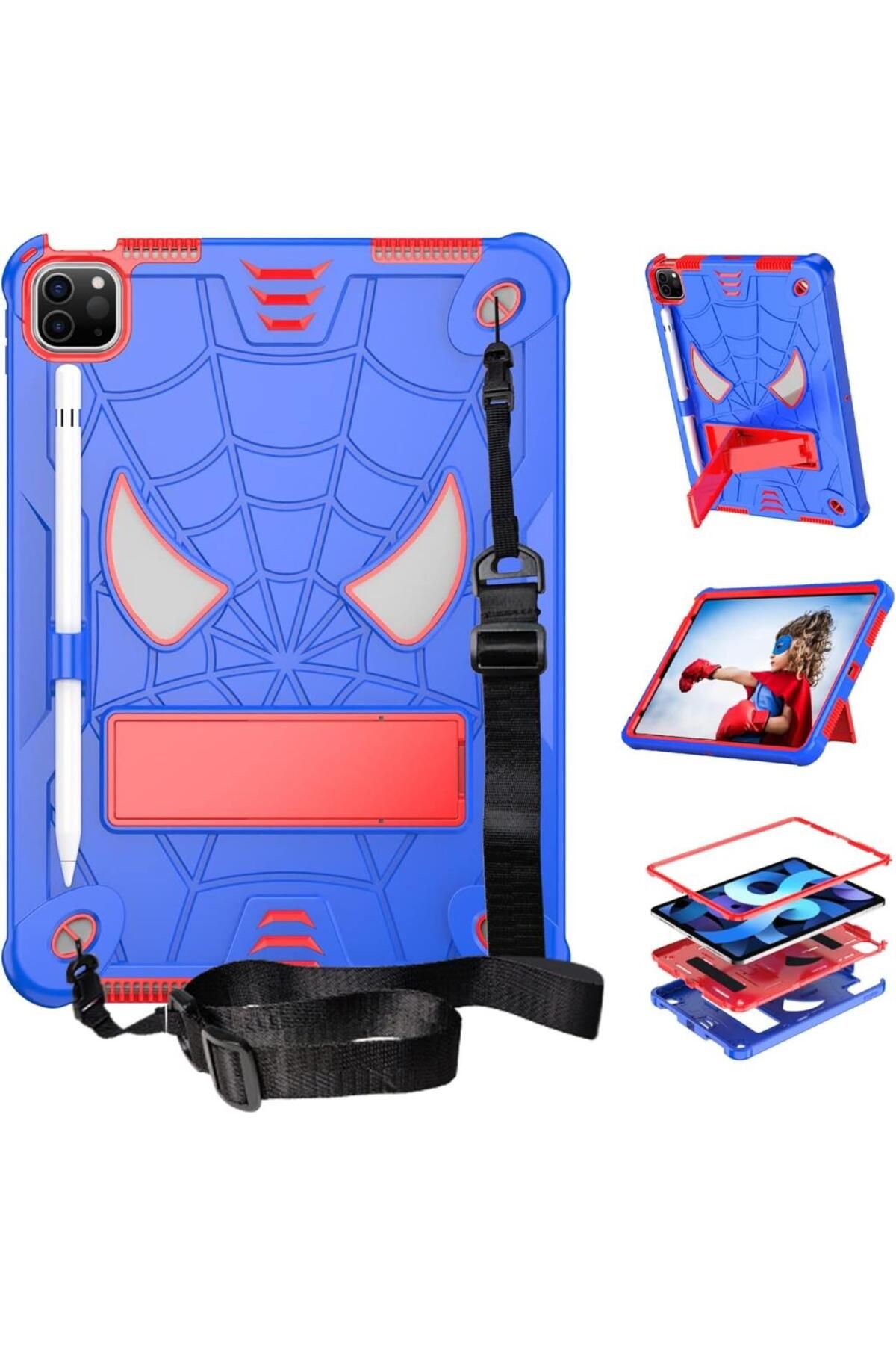 UnDePlus Apple Ipad Air 4 Ve Air 5 Nesil 10.9 Kılıf Marvels Spider-man Çocuk Karakterli Zırh Tank Case