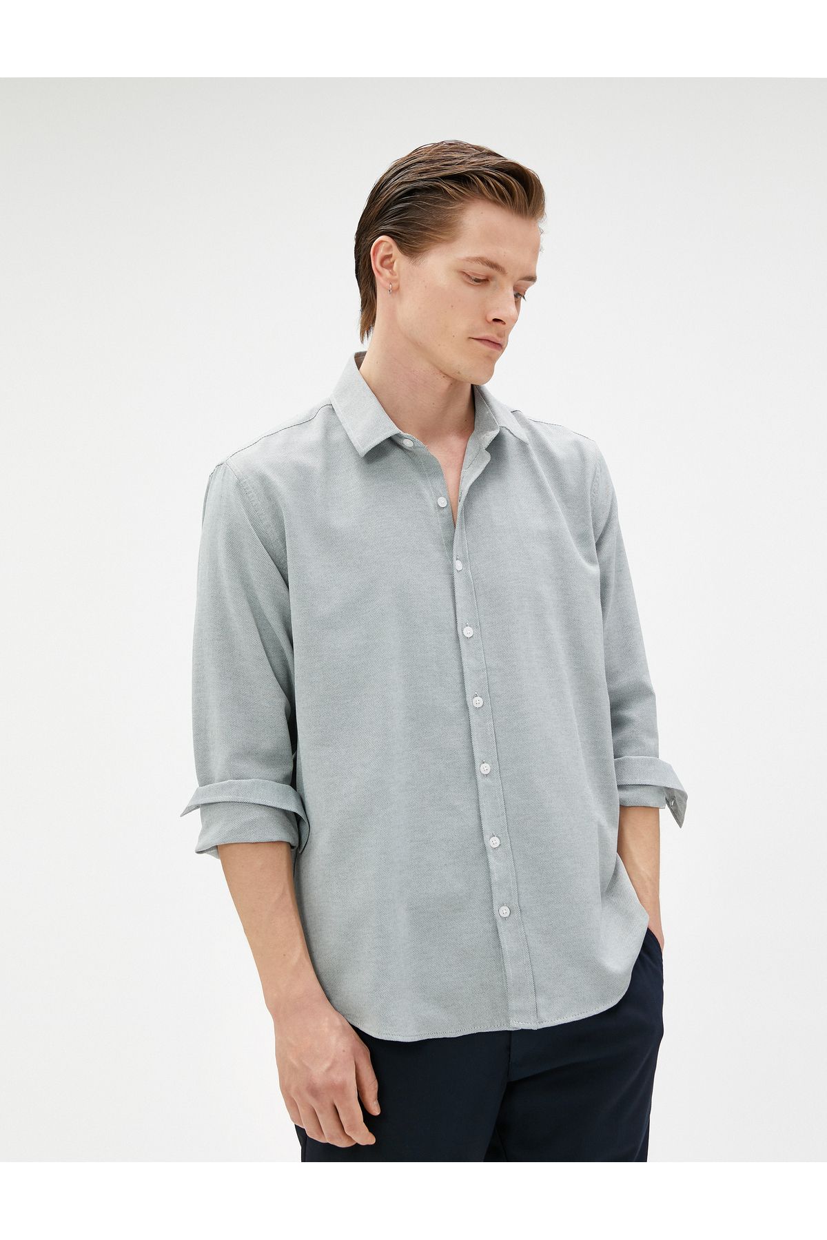 Koton Basic Gömlek Klasik Manşet Yaka Uzun Kollu Düğmeli Non Iron