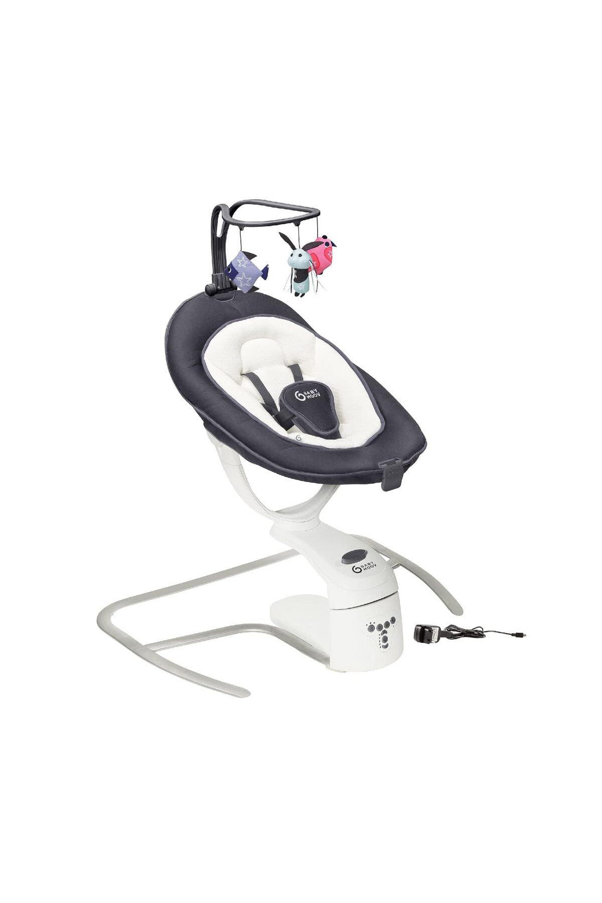 Babymoov Elektrikli Bebek Salıncak, MP3 Kalitesinde 8 Melodi, Ayarlanabilir Sırtlık ve Hareket Dedektörü