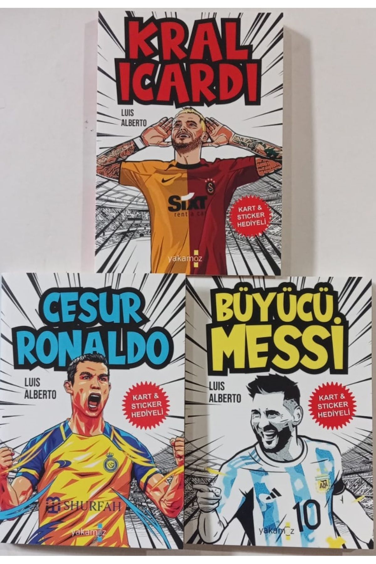 Yakamoz Yayınları Kral Icardi + Cesur Ronaldo + Büyücü Messi. 3 Kitap Set.