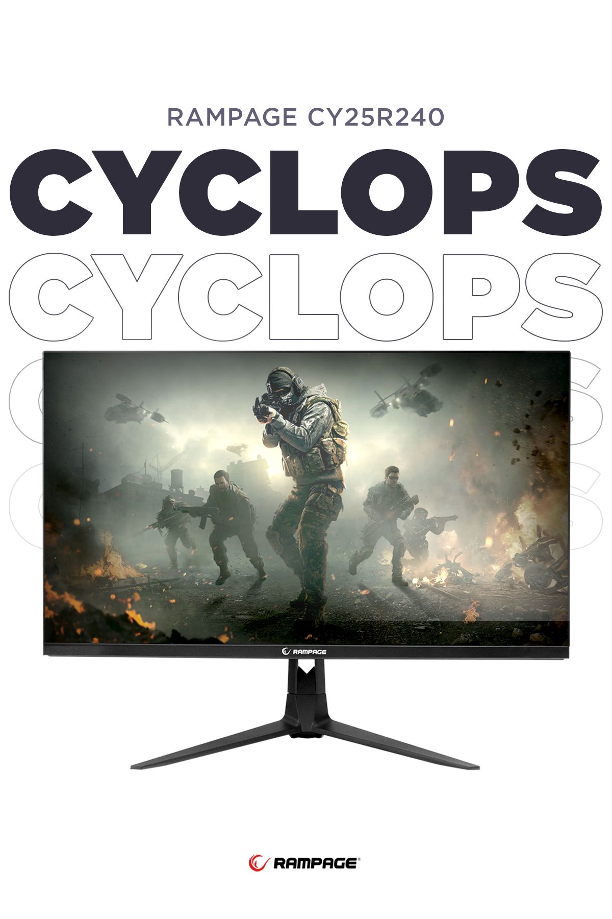 Rampage Cyclops Cy25r240 25" 1 Ms 240 Hz Freesync G-sync Uyumlu Full Hd Gaming Oyuncu Monitörü