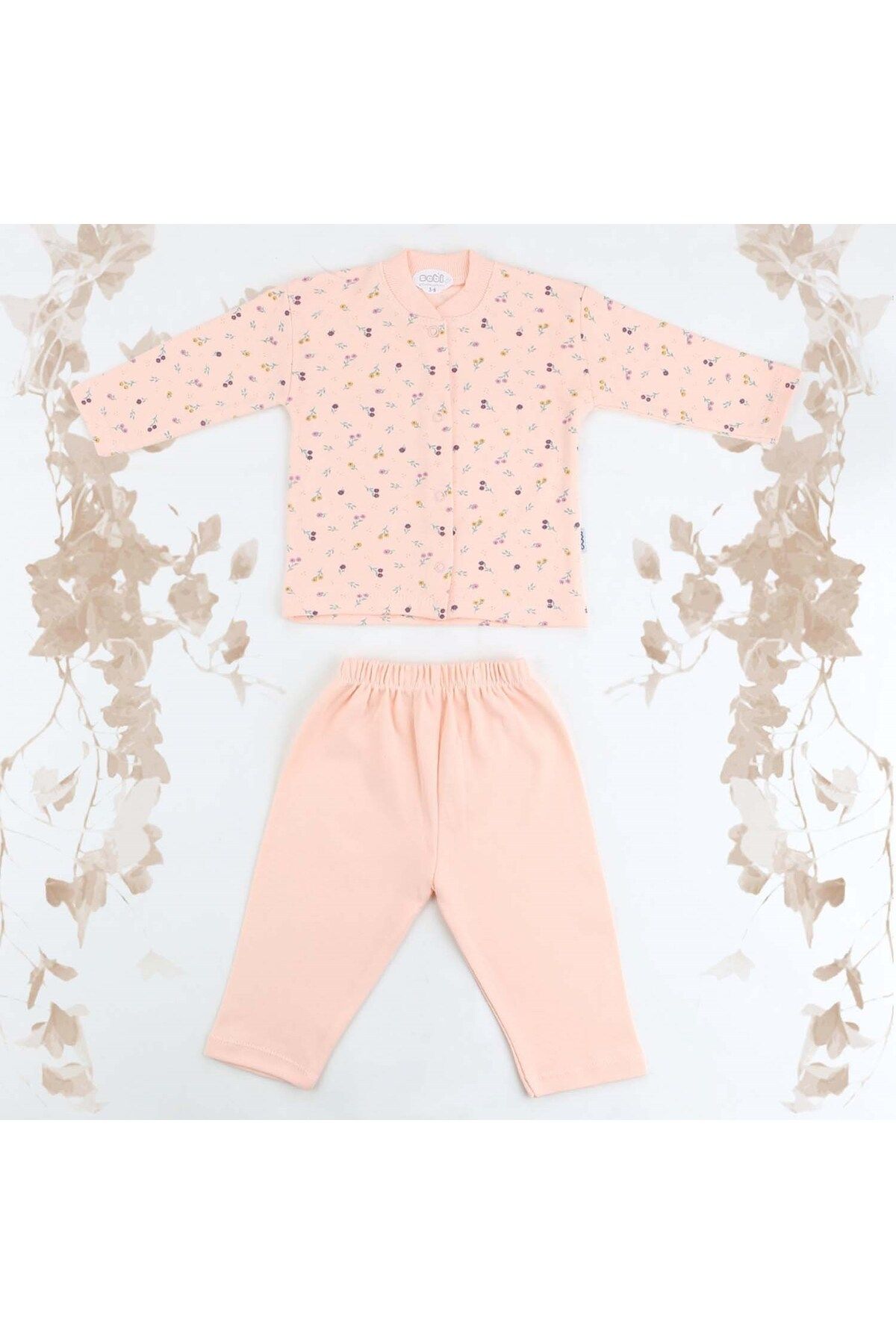Sebi Bebe Çiçek Desenli Pijama Takımı 9103