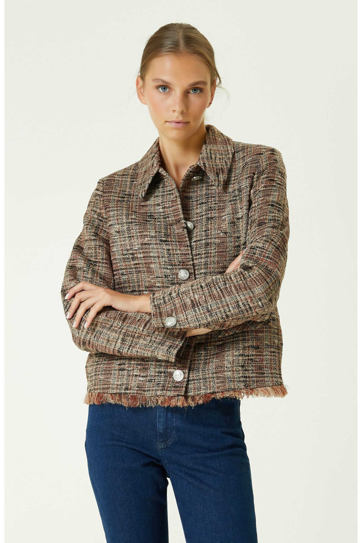 Network Kahverengi Tweed Ceket