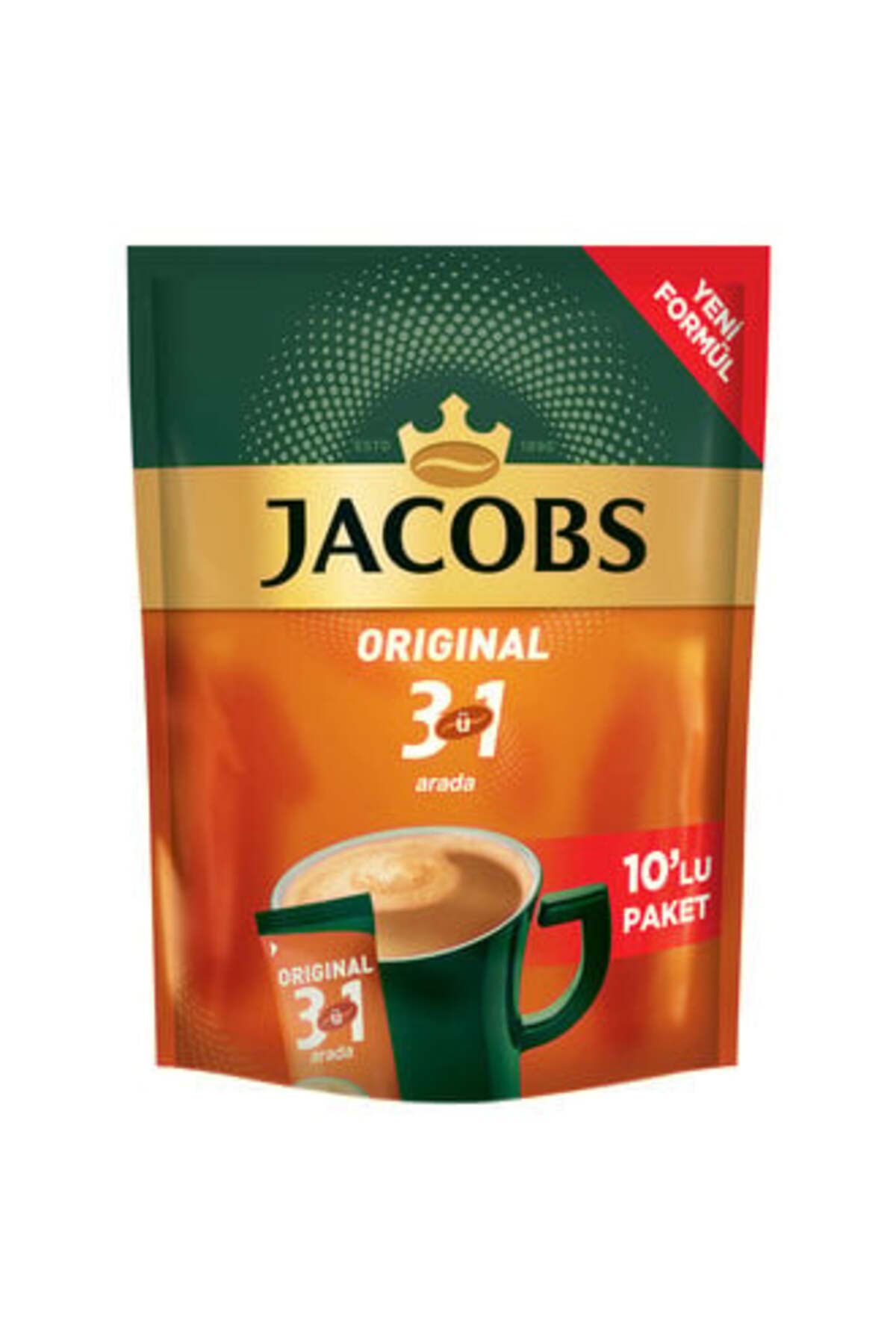 Jacobs ( ETİ CANGA HEDİYE ) Jacobs 3Ü 1 Arada 16 G 10'lu Paket 160 G ( 1 ADET )