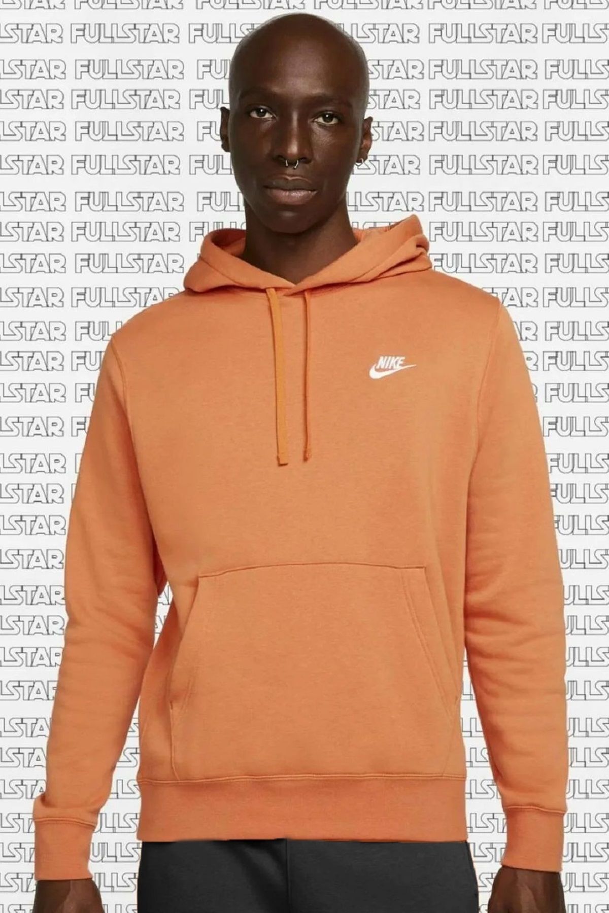 Nike Sportswear Hoodie Fleece Unisex Orange Şardonlu Kapüşonlu Sweatshirt Orange