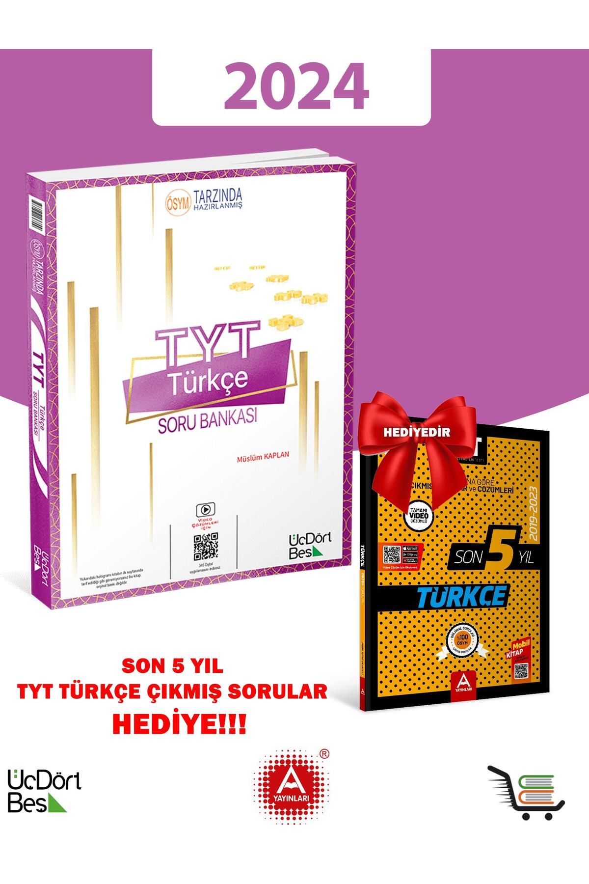 Üç Dört Beş Yayıncılık 345-2024 Model TYT Türkçe Soru Bankası son 5 yılın çıkmış TYT Türkçe Soruları Hediyeli