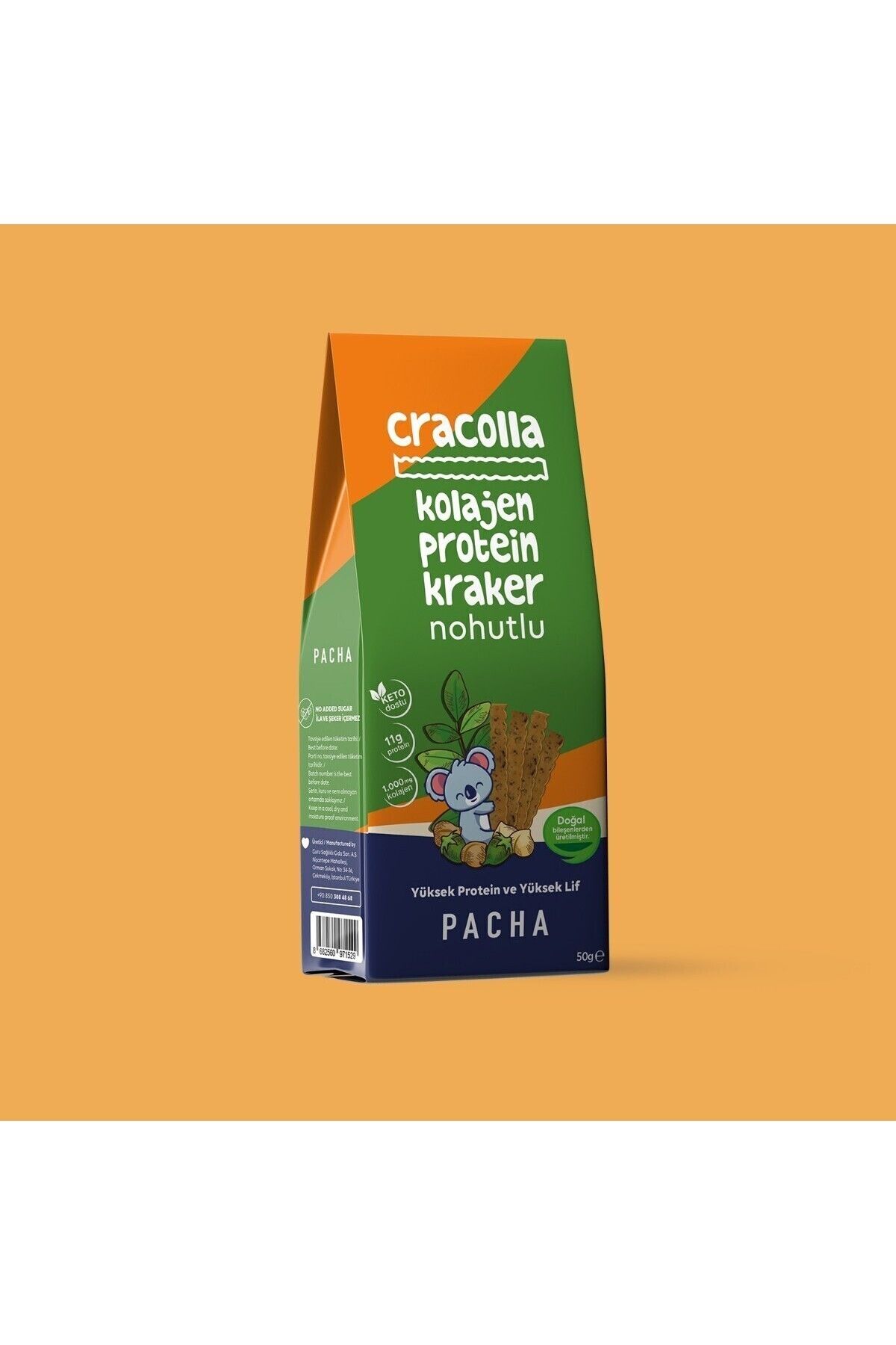PACHA Cracolla | Doğal Kolajen Ve Protein Kraker | Nohutlu