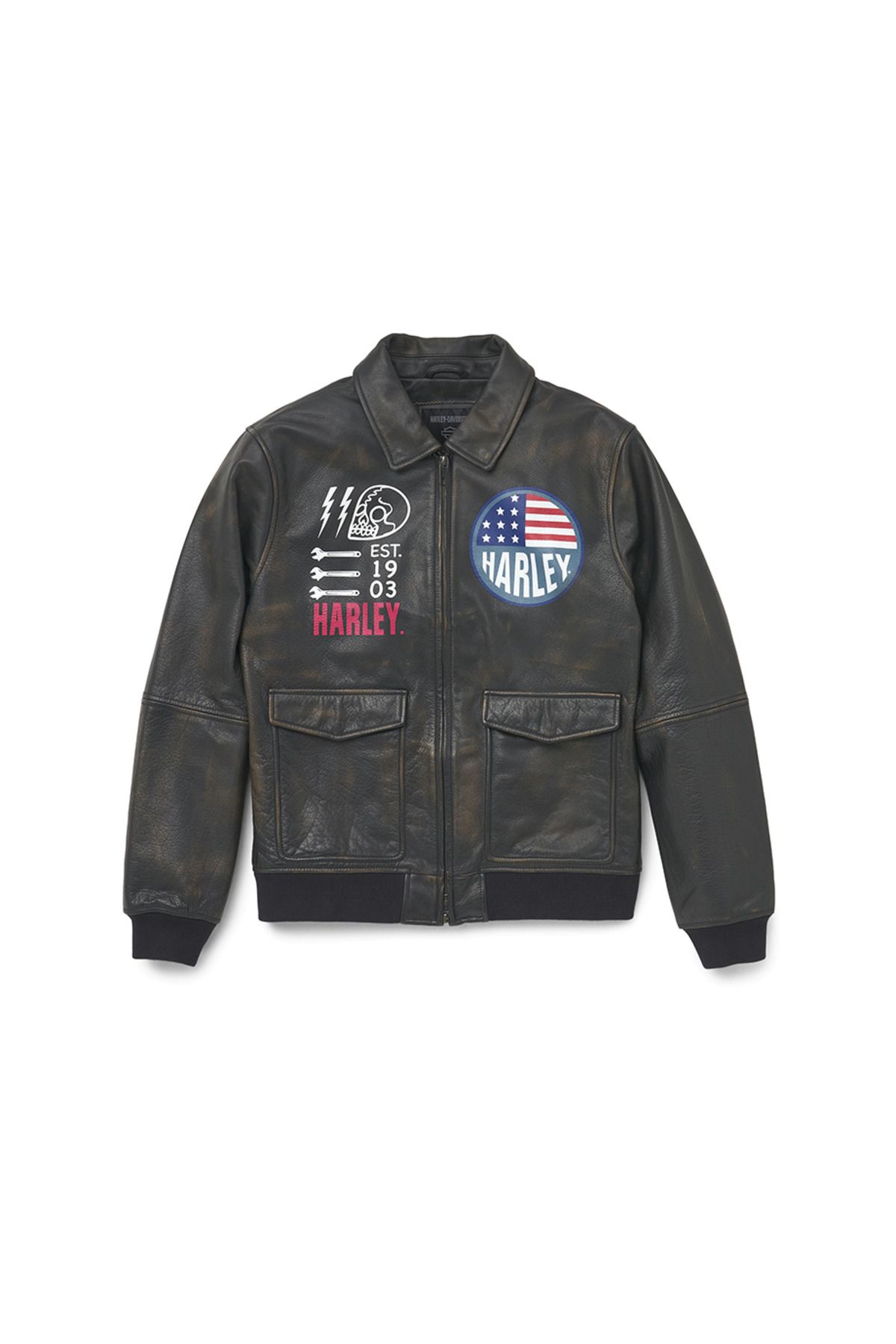 Harley Davidson Harley-davidson Men's Archer Bomber Leather Jacket