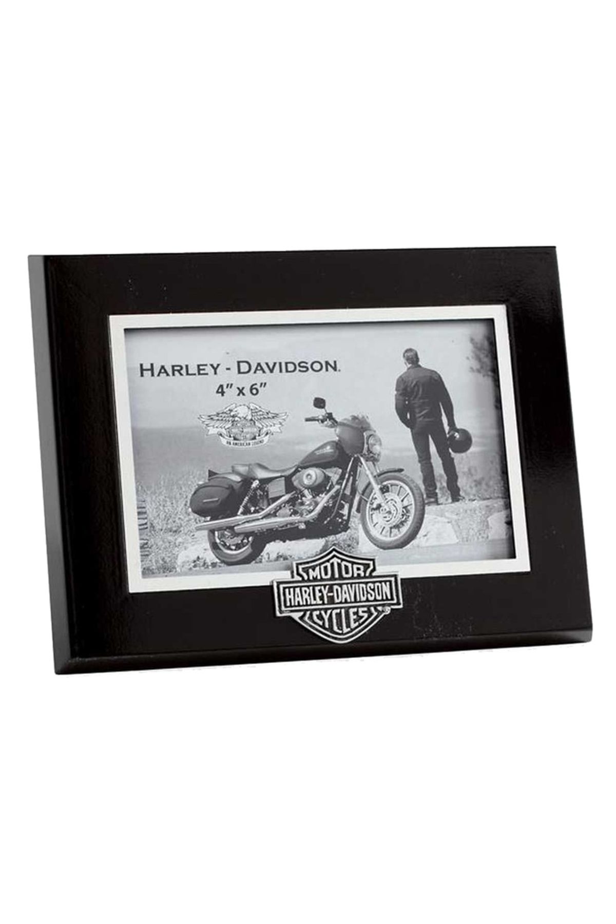Harley Davidson Harley-davidson Bar & Shield Logo Picture Frame, Black Wood