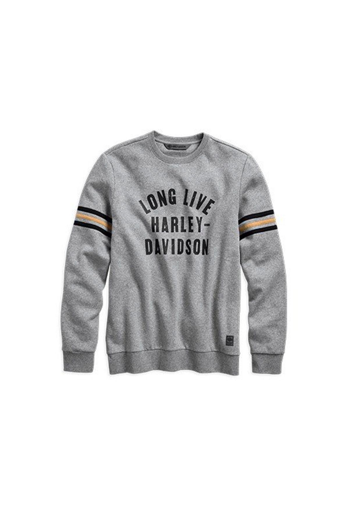 Harley Davidson Harley-davidson Sweatshirt Long Live L/s Knt Gry Erkek Sweatshirt