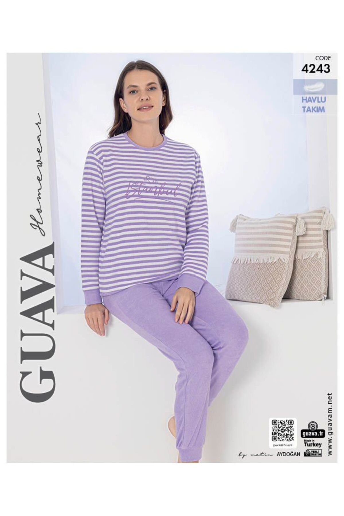 GUAVA+ Havlu kumaş kadın pijama takımı
