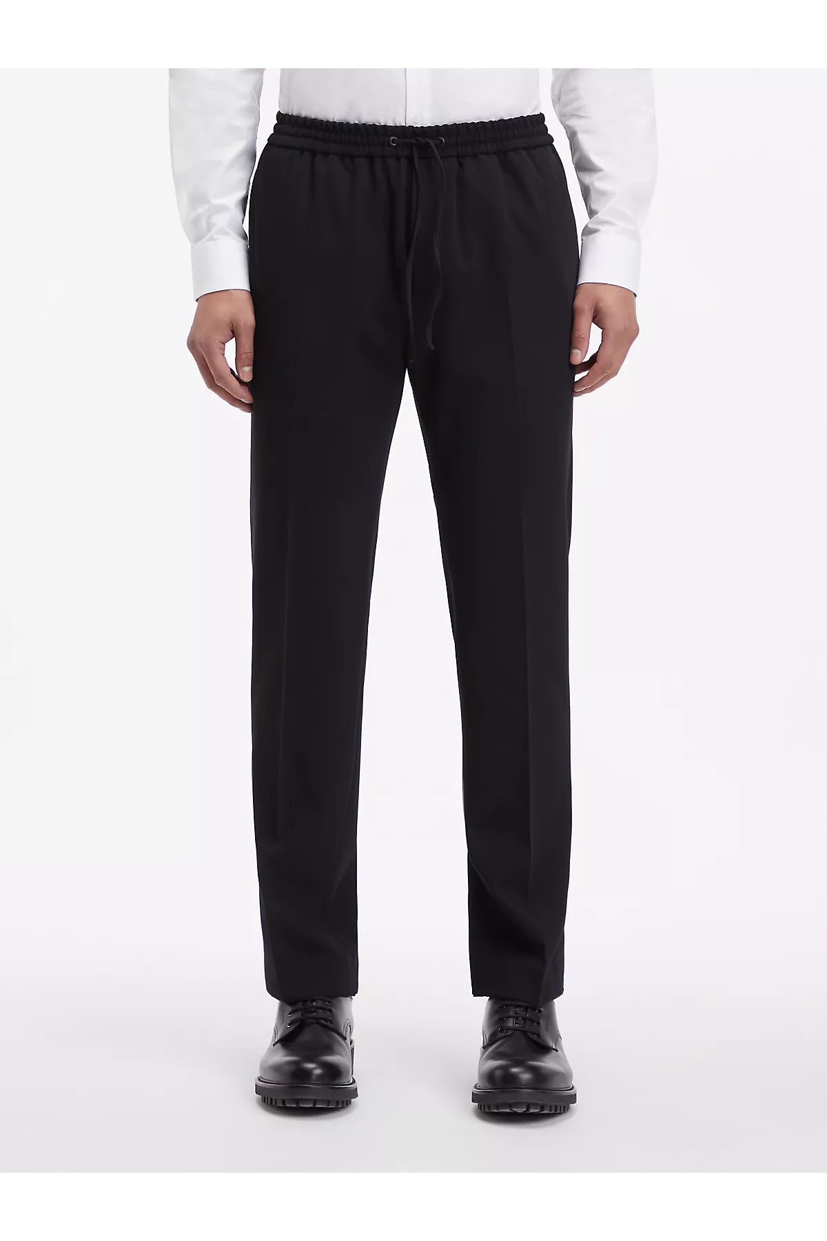 Calvin Klein Erkek Marka Logolu Pamuklu Normal Kalıp Günlük Siyah Pantolon K10K112287-BEH