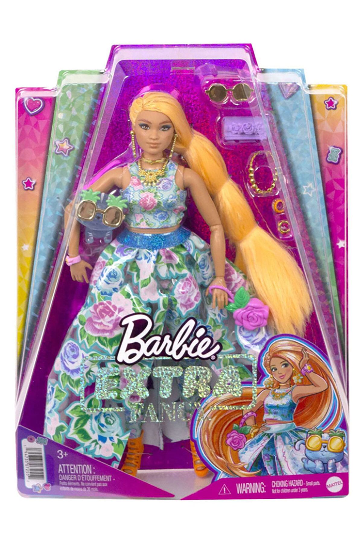 Barbie Extra Fancy - Çiçekli Kostümlü Bebek, 3 yaş ve üzeri, HHN14