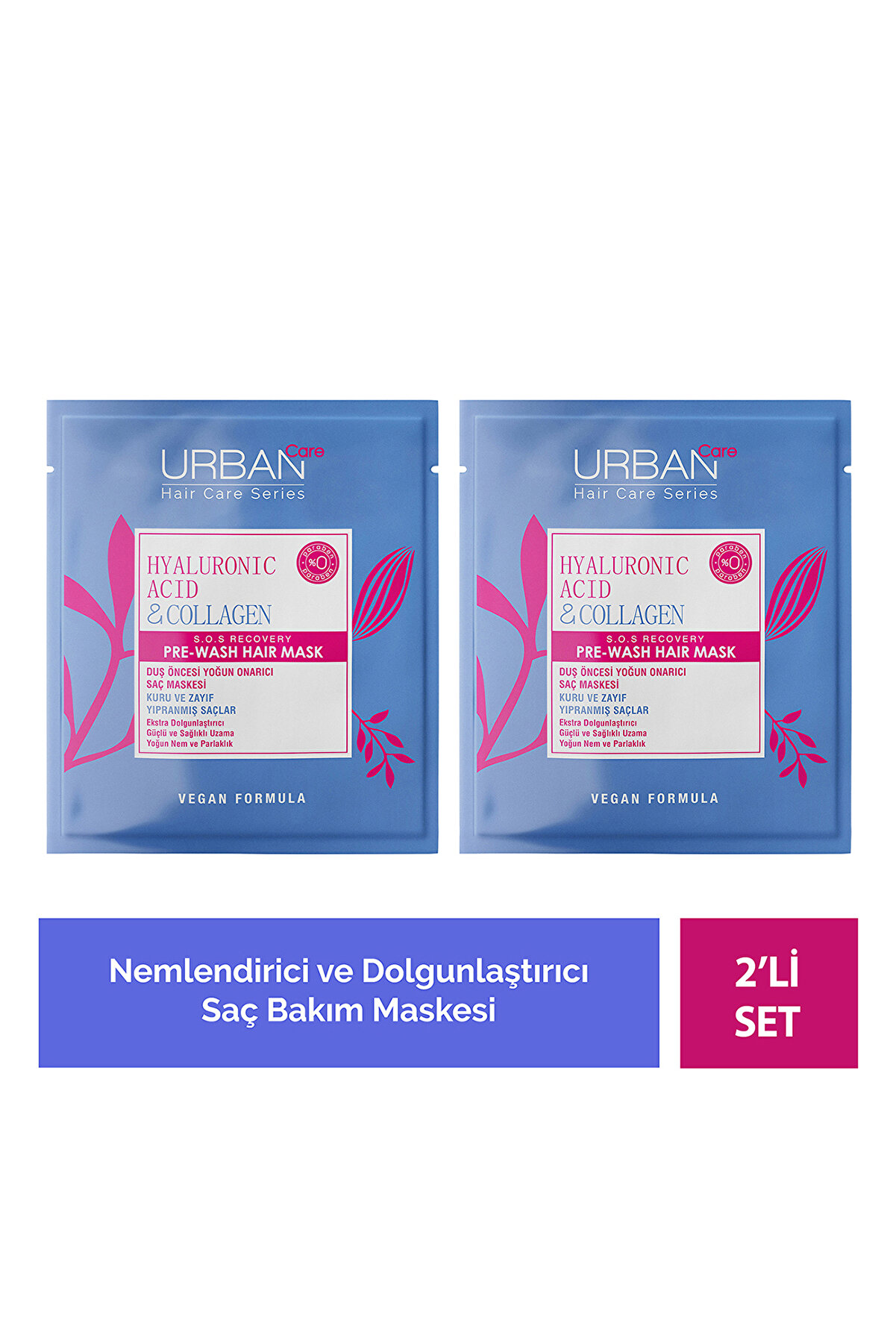 Urban Care Hyaluronic Acid & Collagen Pre Hair Mask X 2'li Set