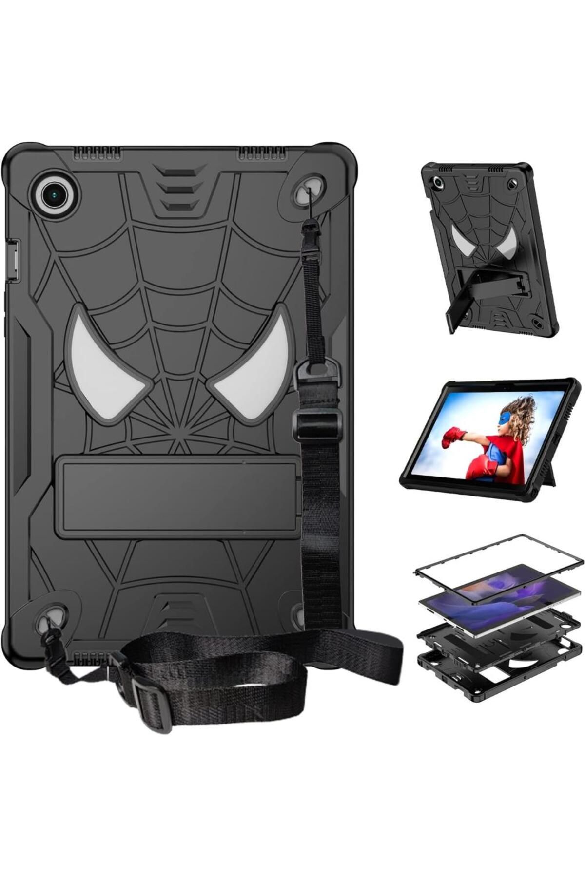 Zore Samsung Galaxy Tab A8 10.5 Sm-x200 2021 Kılıf Marvels Spider-man Çocuk Karakterli Zırh Tank Case
