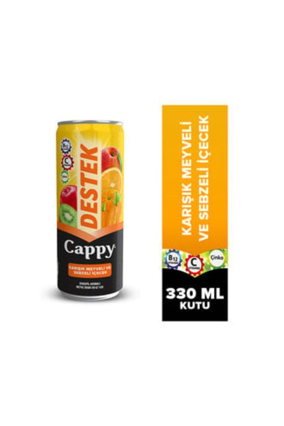 Cappy Destek Karışık Meyveli ve Sebzeli İçecek Kutu 330 Ml ( 1 ADET )