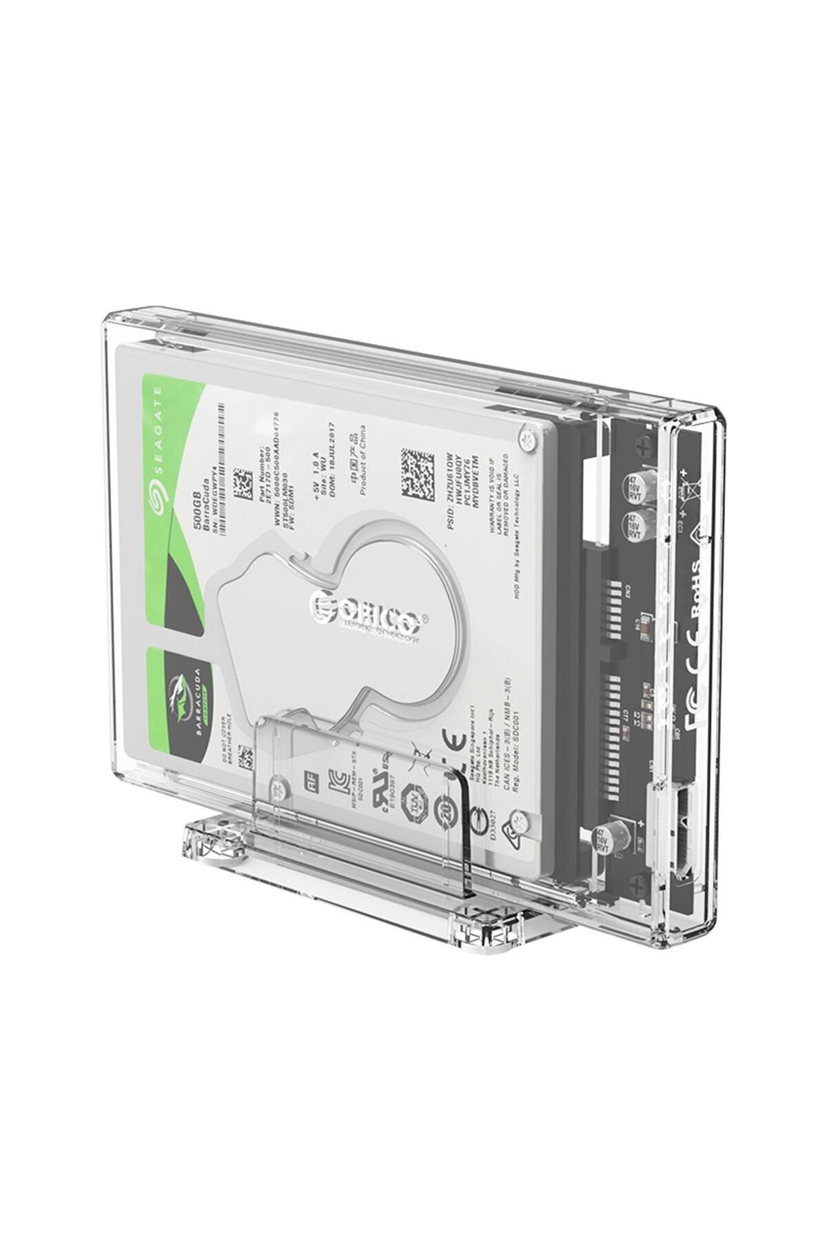 Orico Usb 3.0 Micro B Dikey Standlı 2.5” Inch Sata Ssd Hard Disk Kutusu Şeffaf