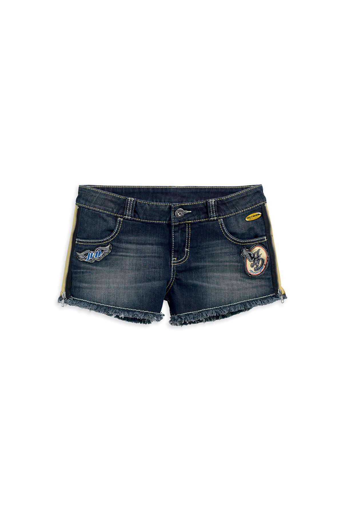 Harley Davidson Harley-davidson Jean-shorts W Patches,bl Kadın Şort
