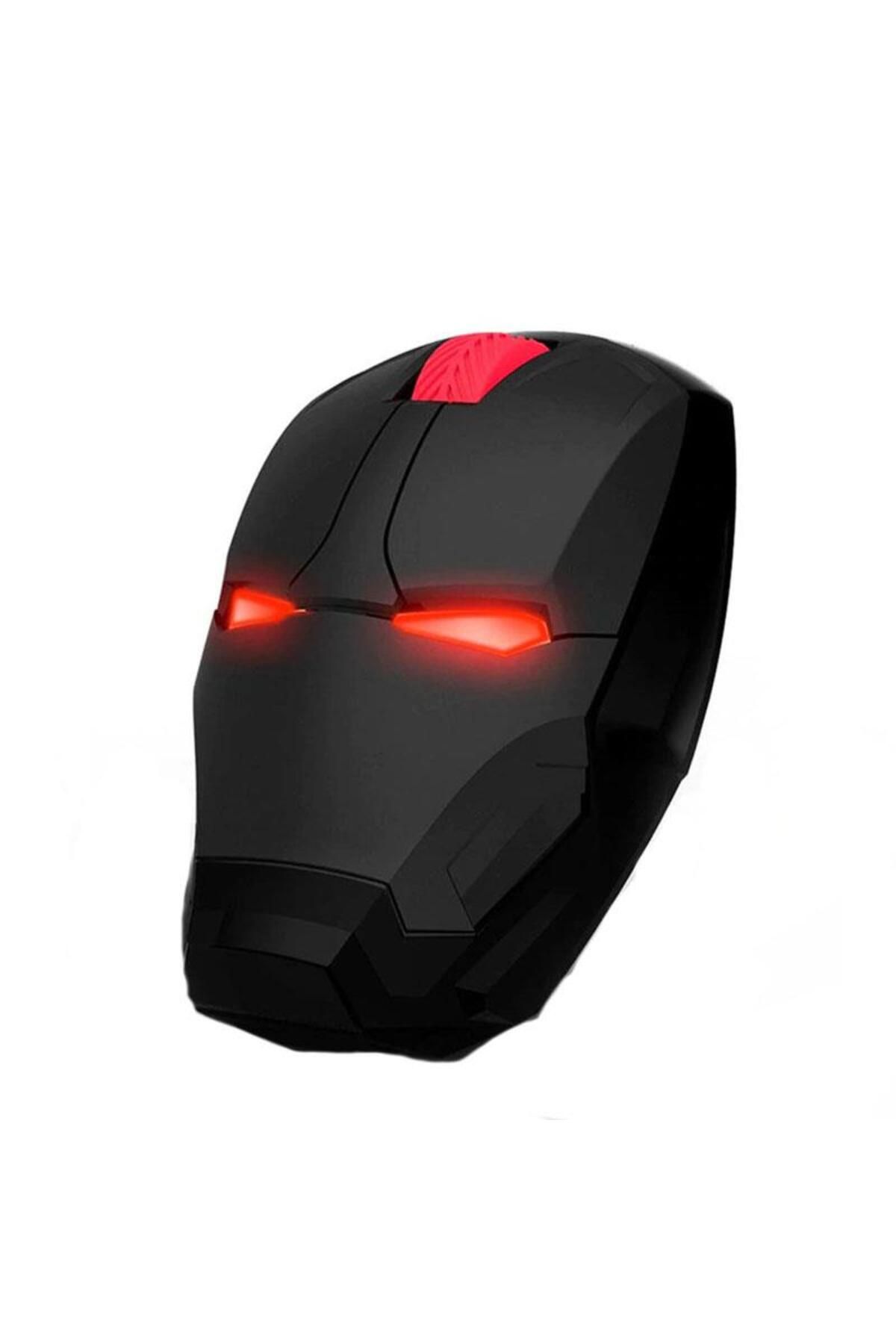 DailyTech 2.4 Ghz Iron Man Tasarımlı Kablosuz Sessiz Kırmızı Işıklı Mouse