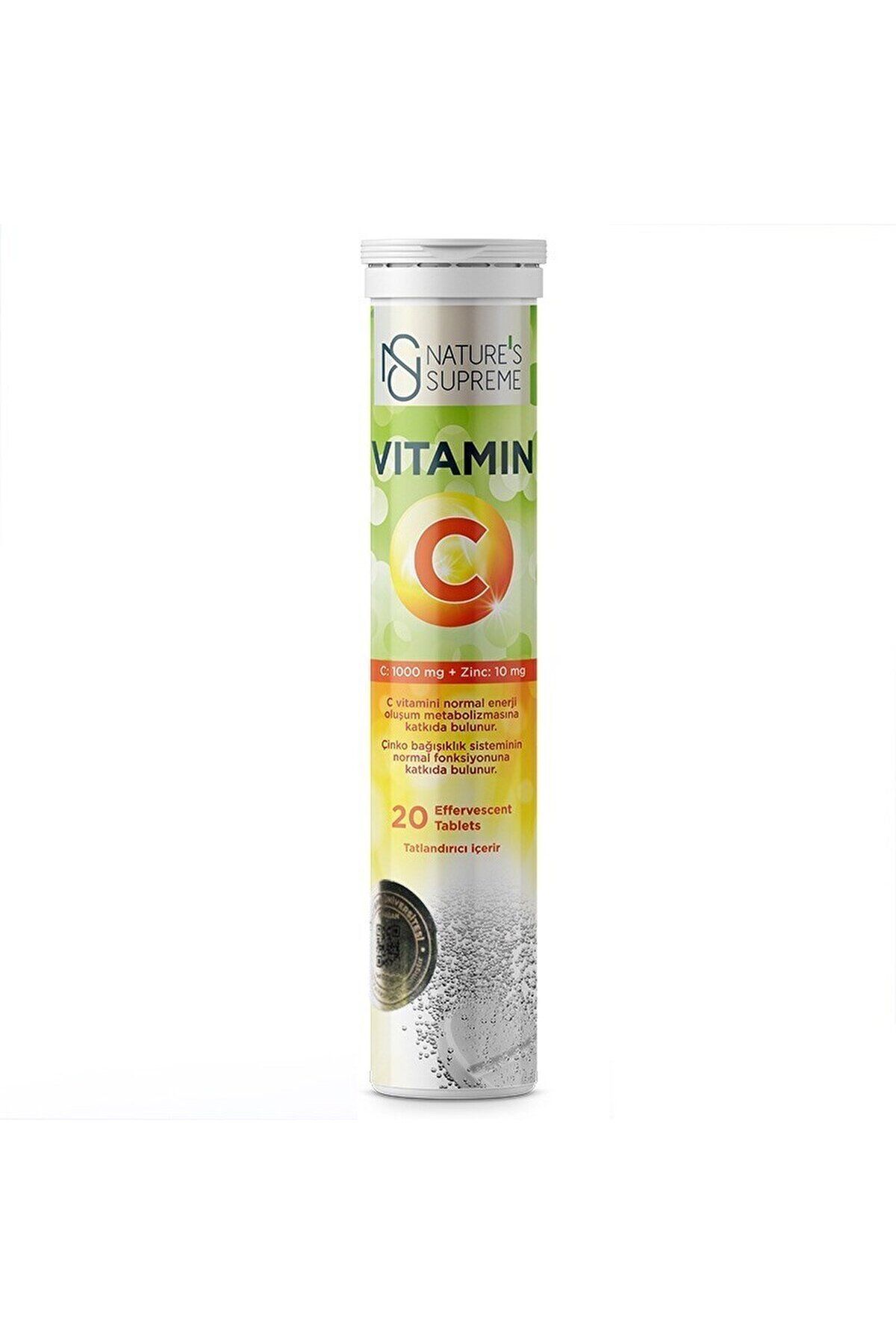 Natures Supreme Vitamin C + Zinc 20 Efervesan Tablet - Portakal 8681763380091