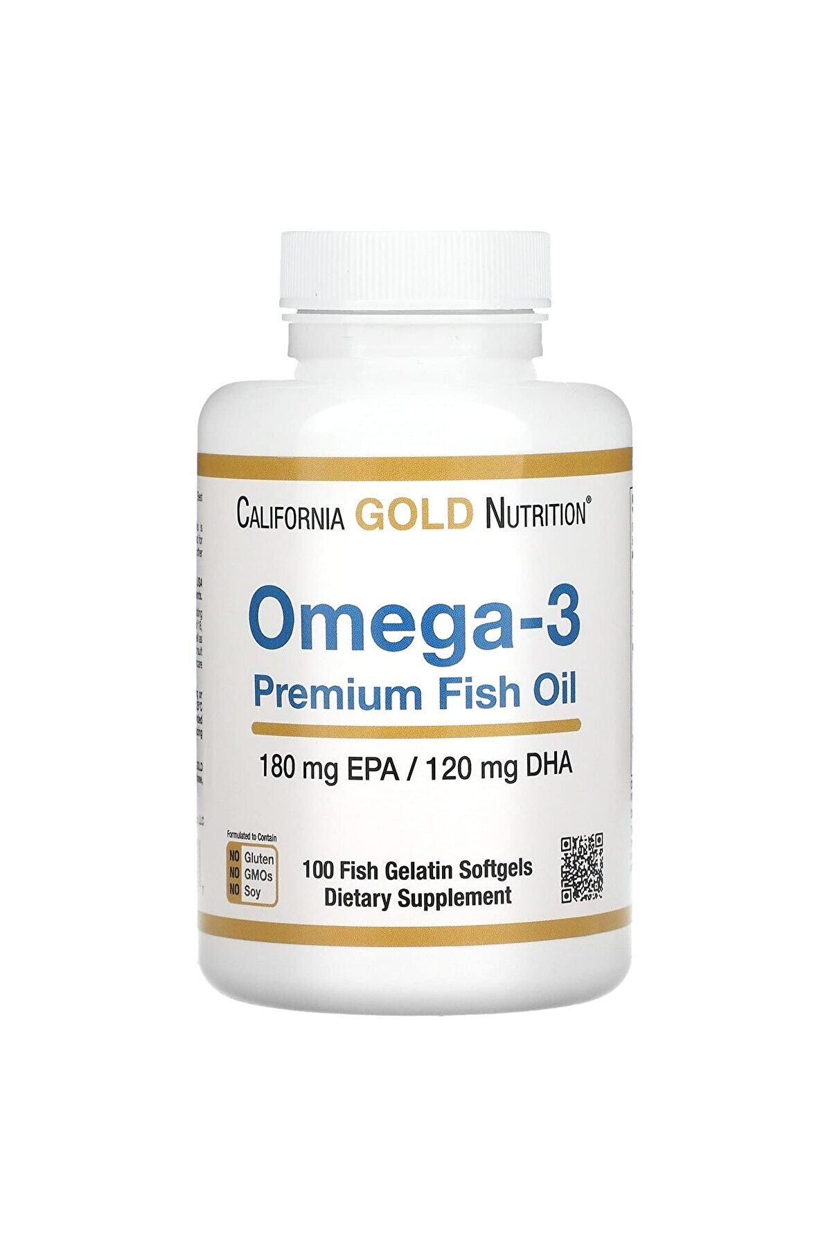 California Gold Nutrition Omega 3, VİTAMİN Premium Fish Oil, 180 mg EPA