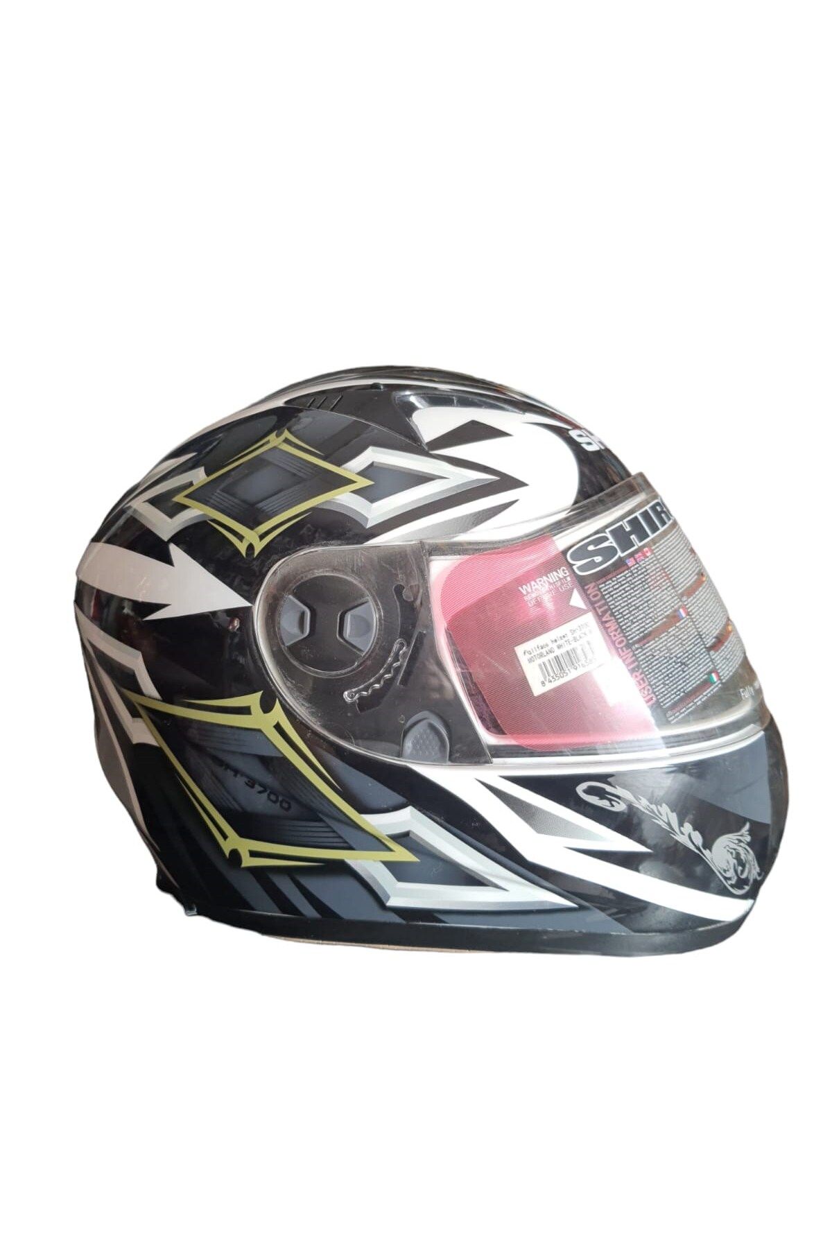 Shiro SH3700 Helmet Full Face Motosiklet Kaskı Beyaz Siyah